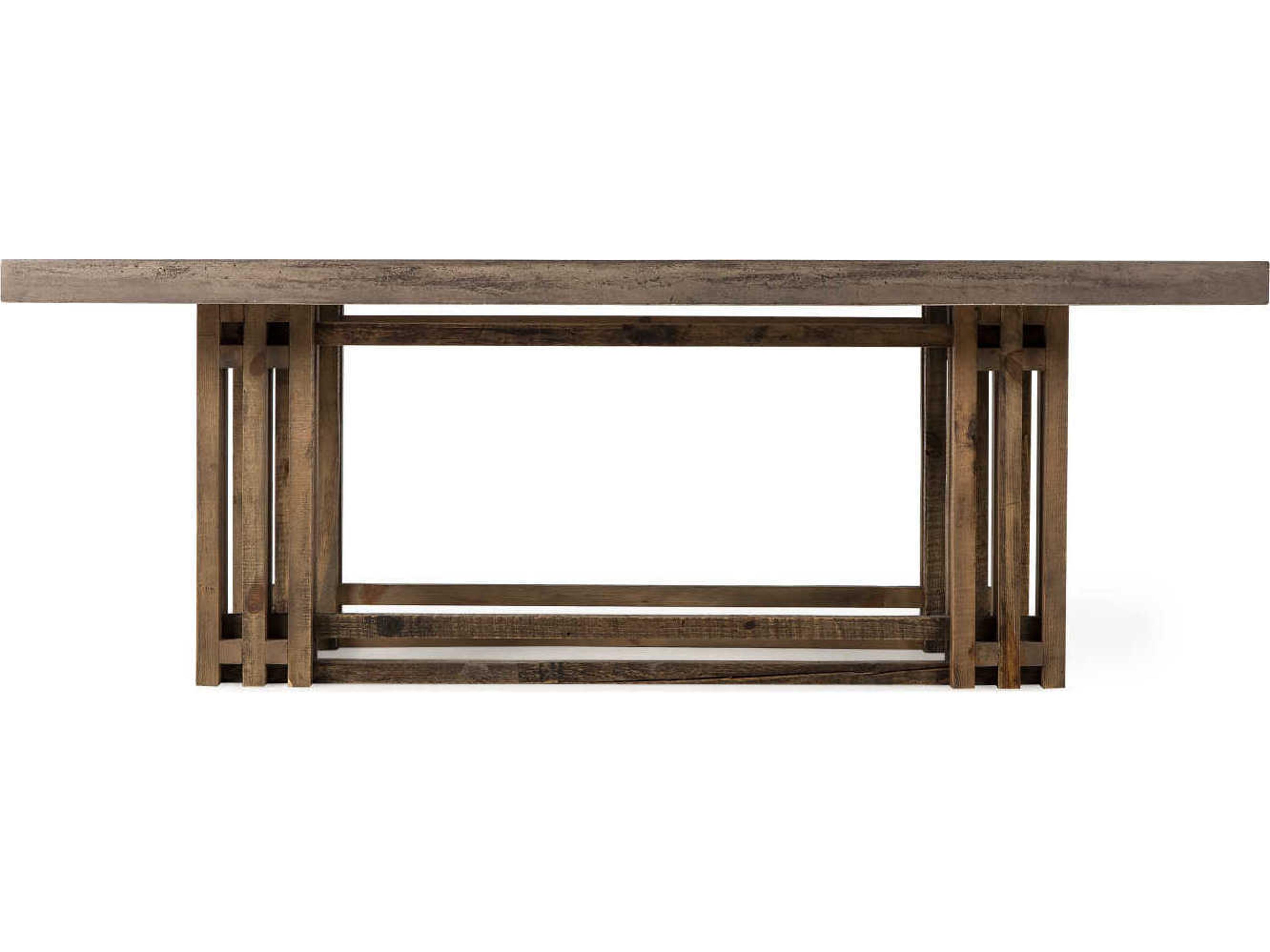 Sonder Living Conrad Rectangular Concrete & Reclaimed Pine Dining Table