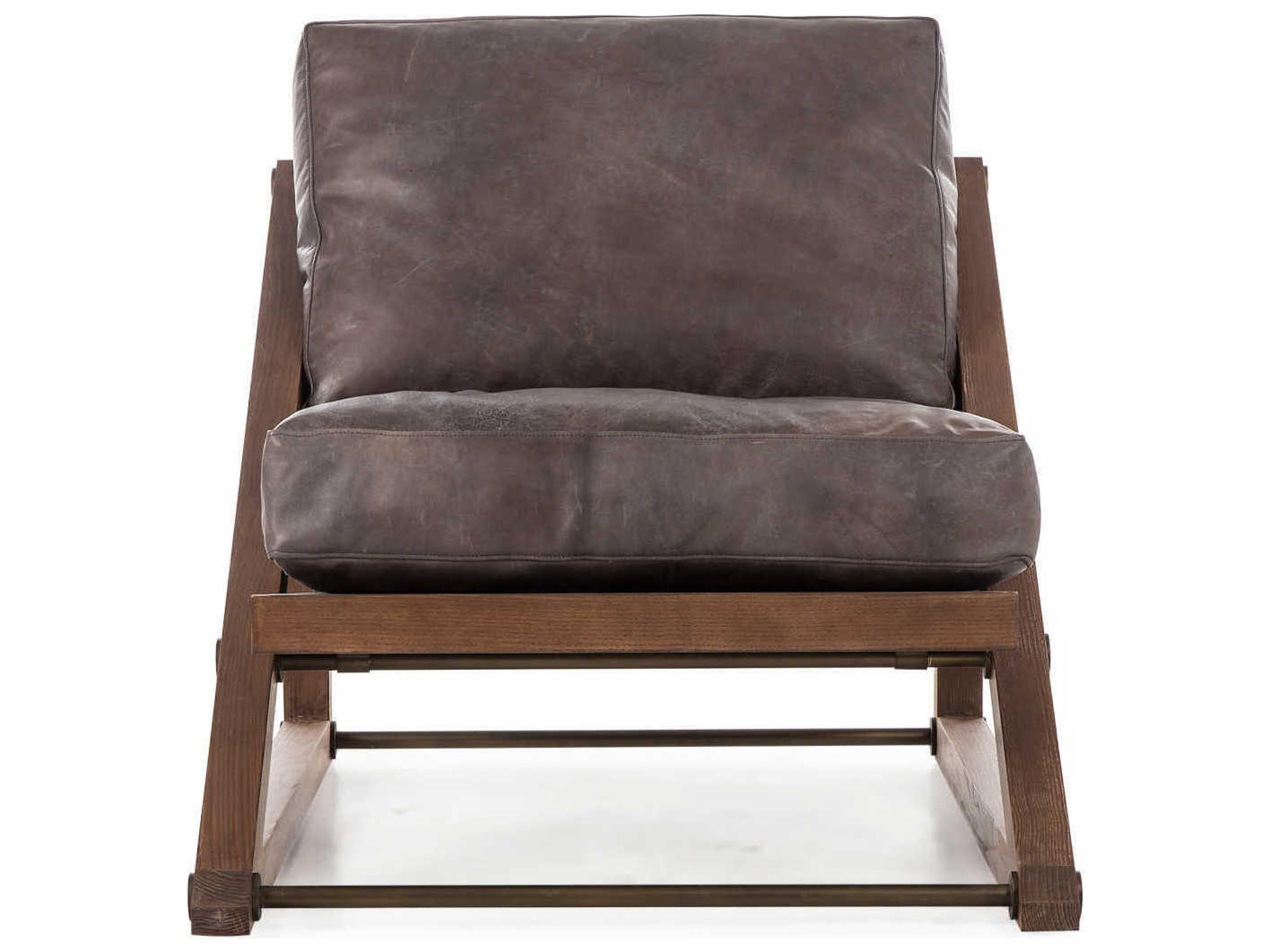 Sonder Living Teddy Black Leather Accent Chair