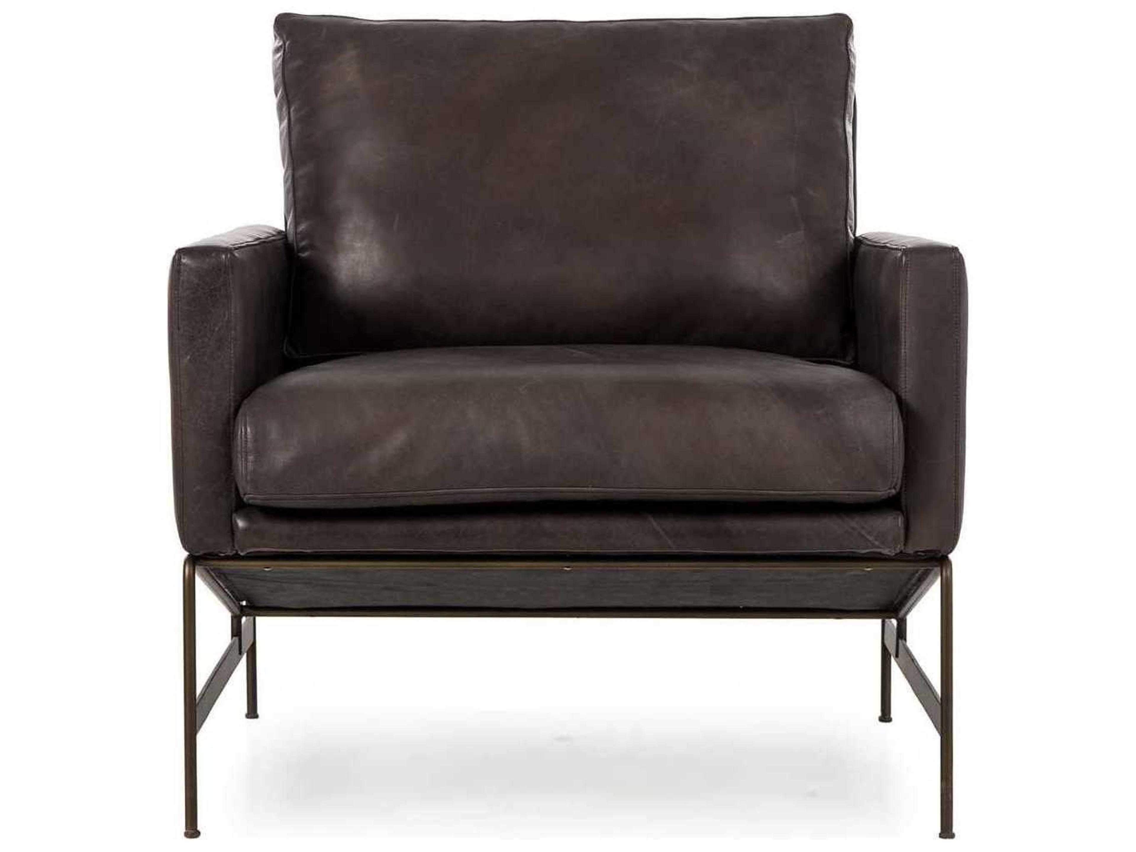 Sonder Living Vanessa Black Leather Club Chair