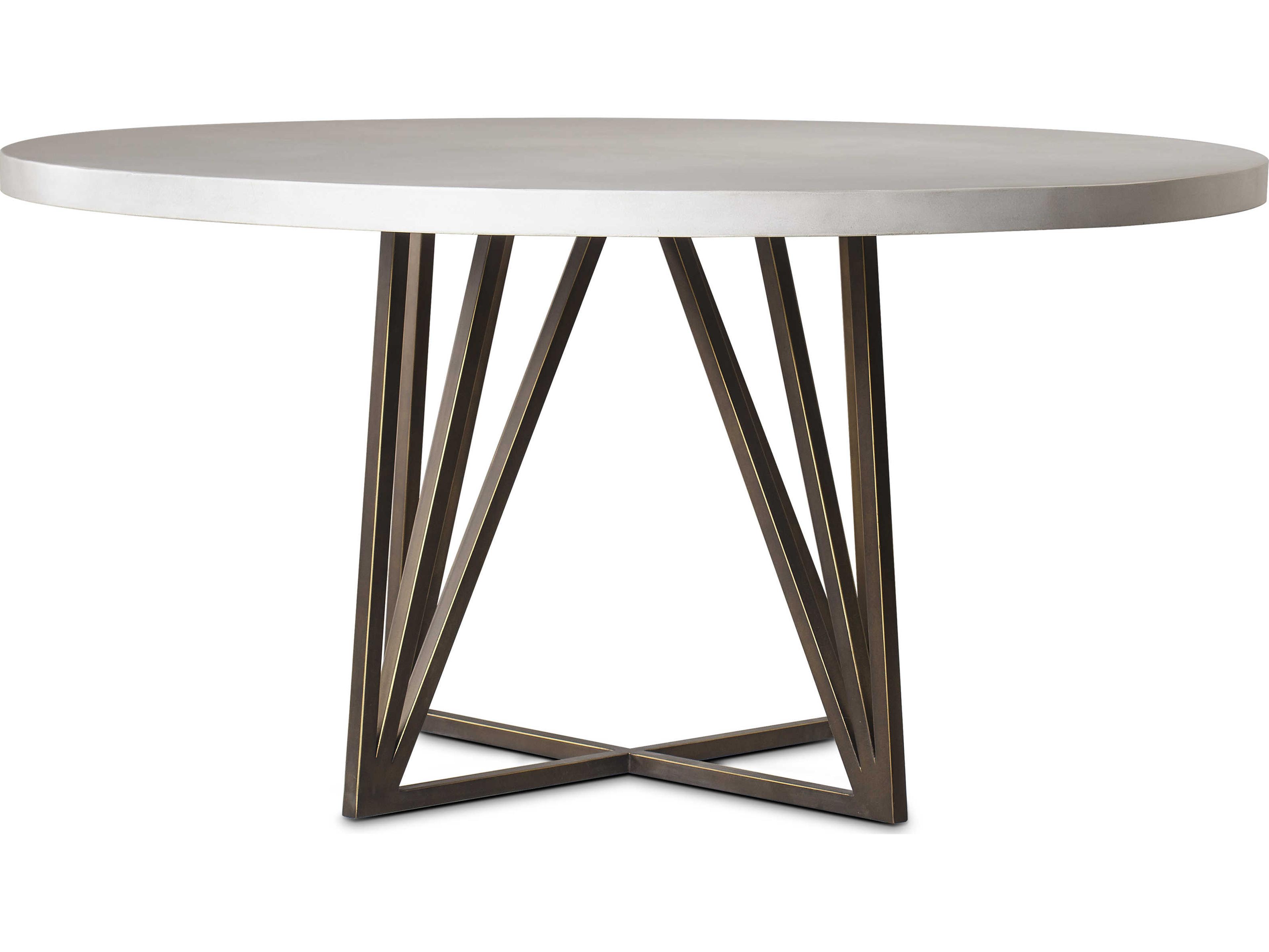 Sonder Living Round Wood Silver Gold Dining Table