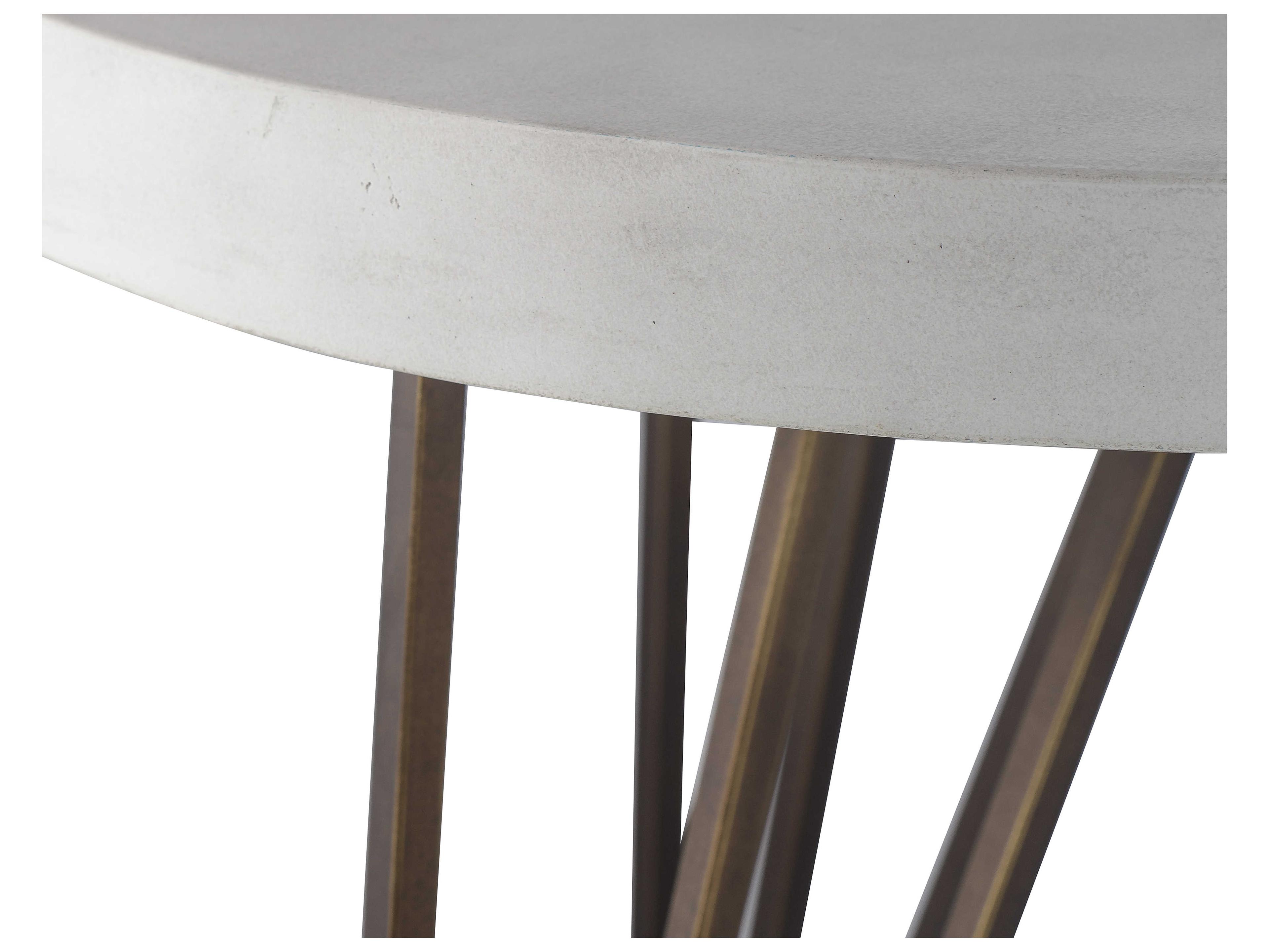 Sonder Living Round Wood Brown Ivory End Table