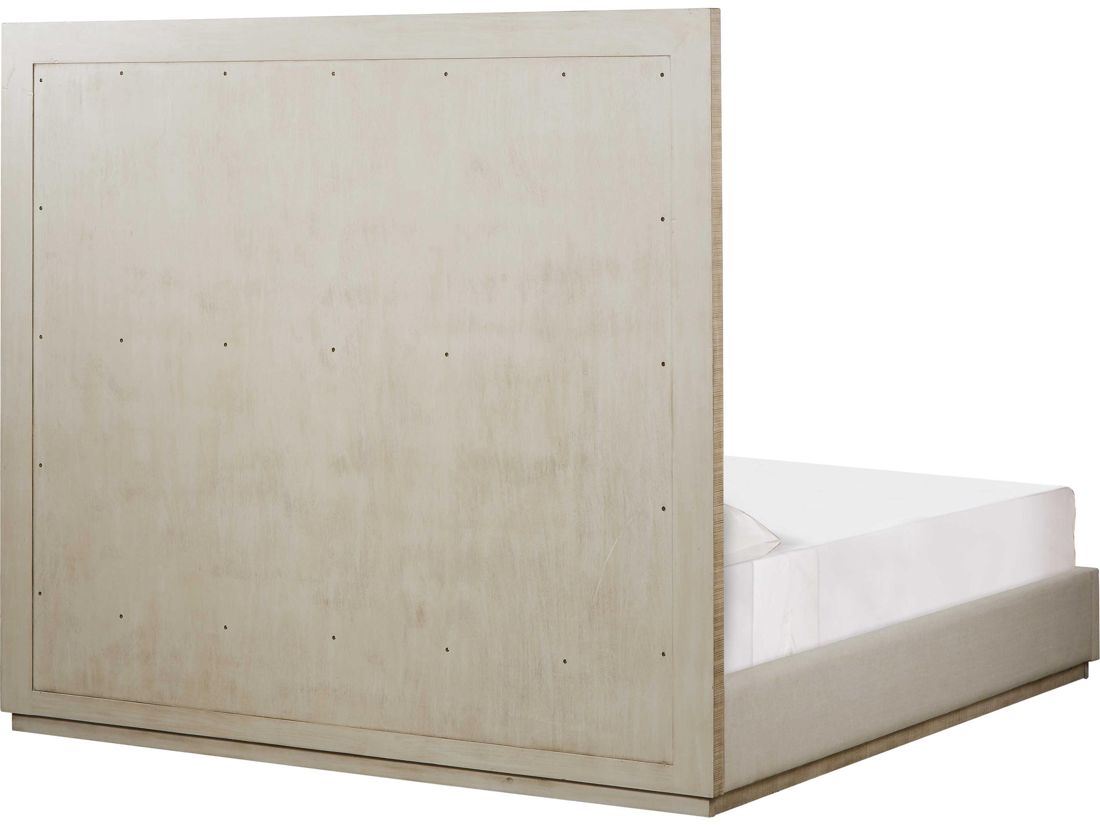 Sonder Living Beige Poplar Wood Upholstered King Platform Bed