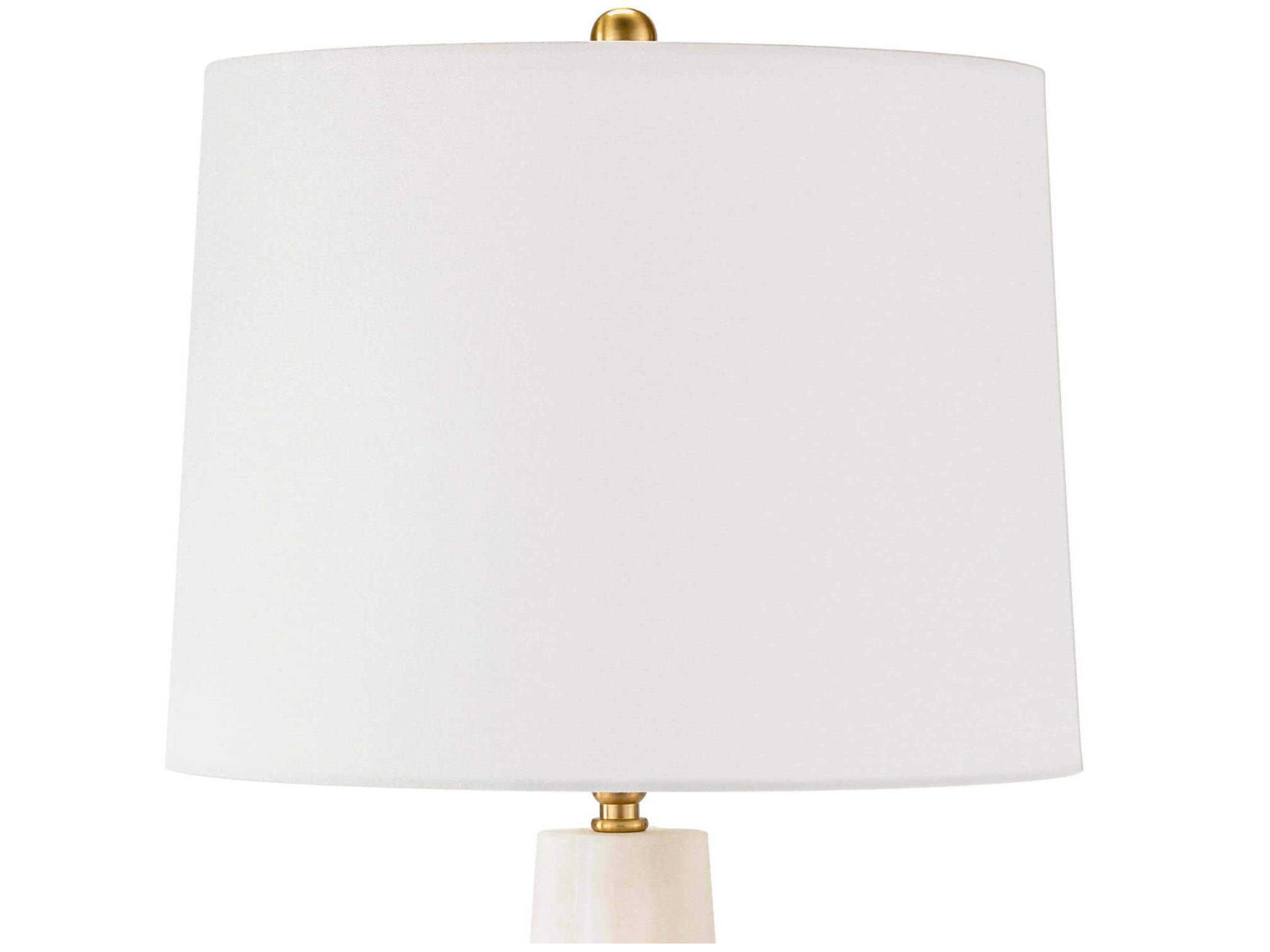Regina Andrew Quatrefoil Natural Alabaster Linen White Buffet Lamp