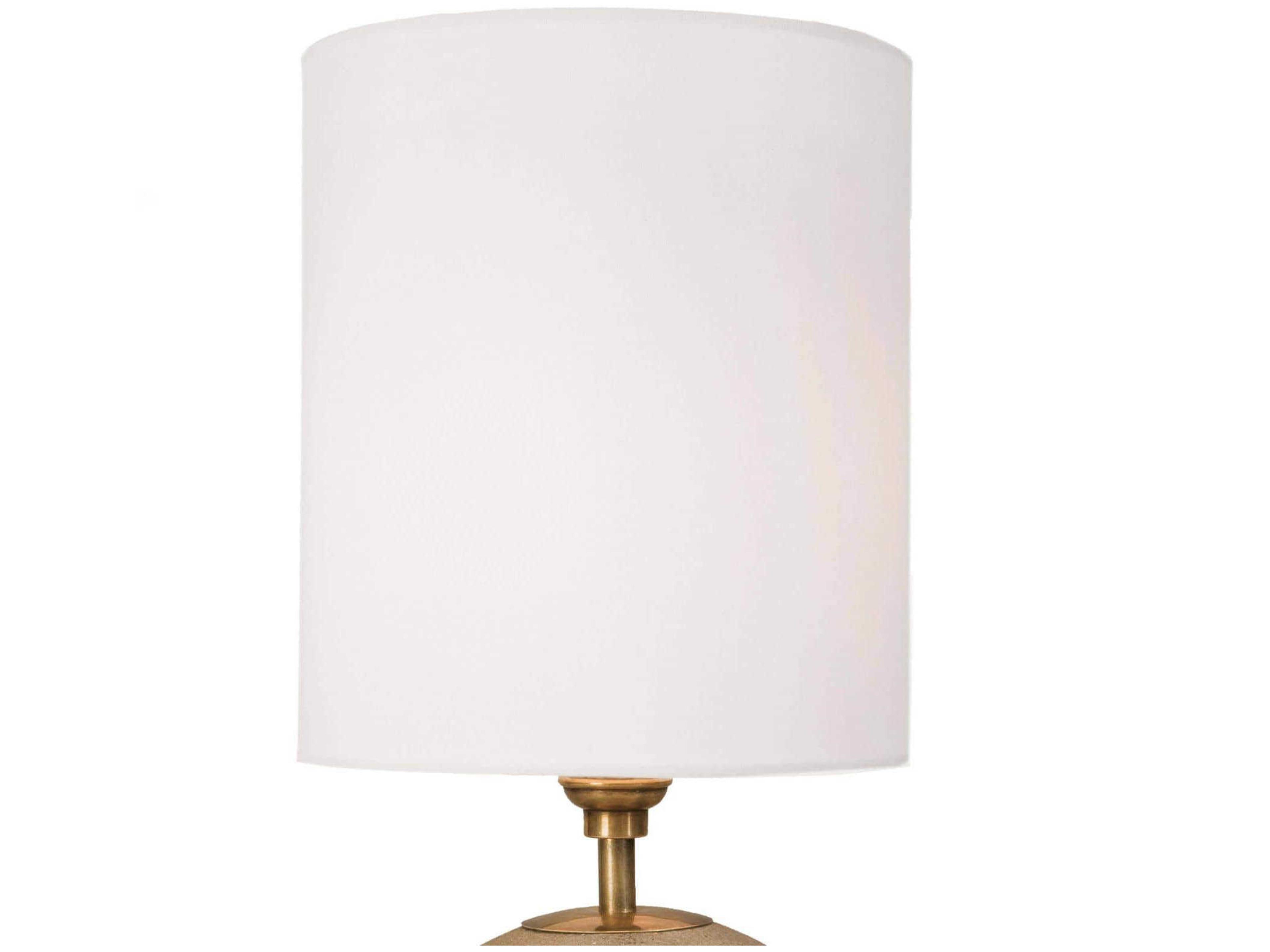 Regina Andrew Concrete Mini Orb Natural with Polished Brass With Linen Gray Table Lamp