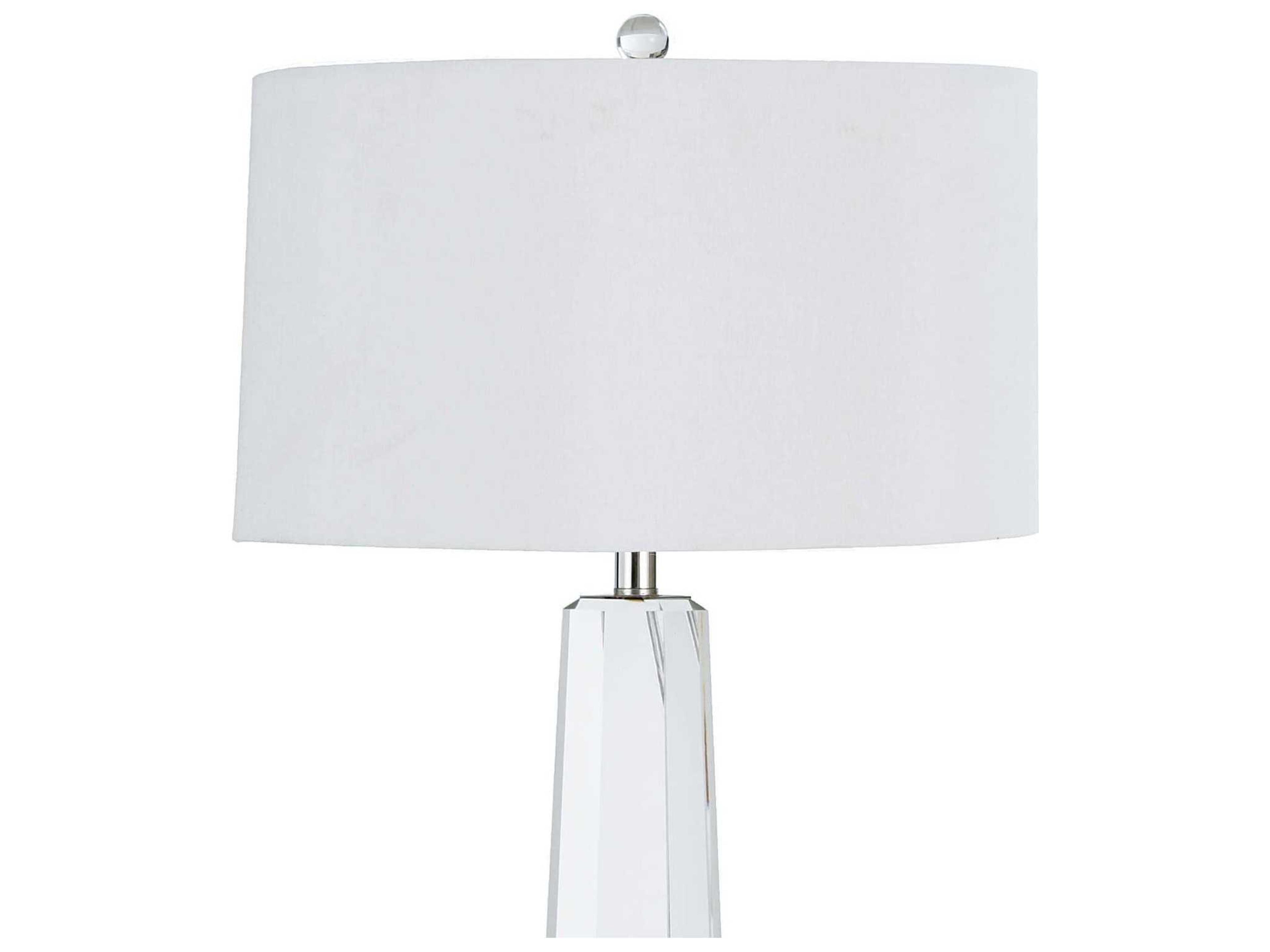 Regina Andrew Tapered Hex Clear Crystal Linen Buffet Lamp