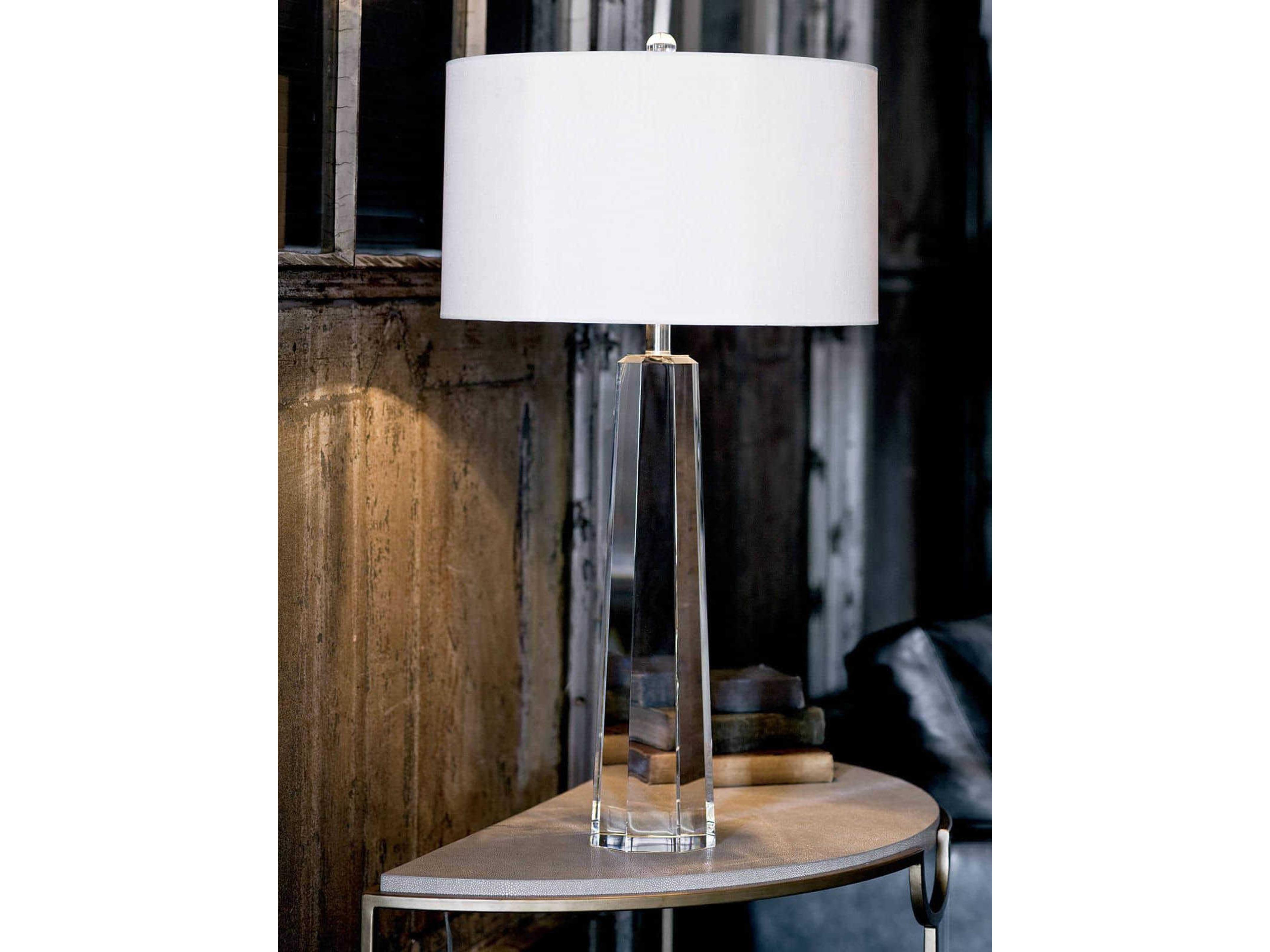 Regina Andrew Tapered Hex Clear Crystal Linen Buffet Lamp