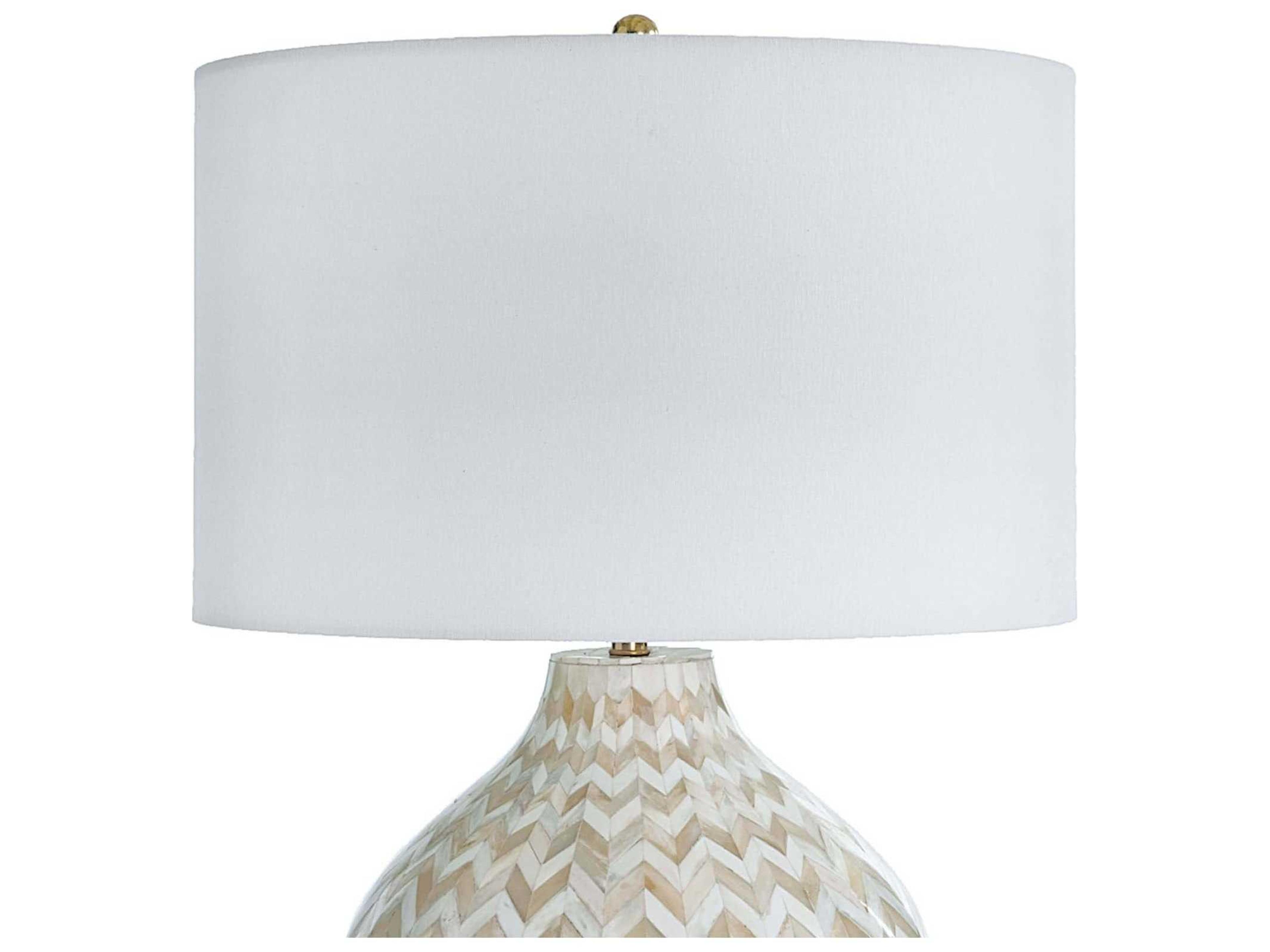 Regina Andrew Chevron Bone Natural Linen Brown Table Lamp