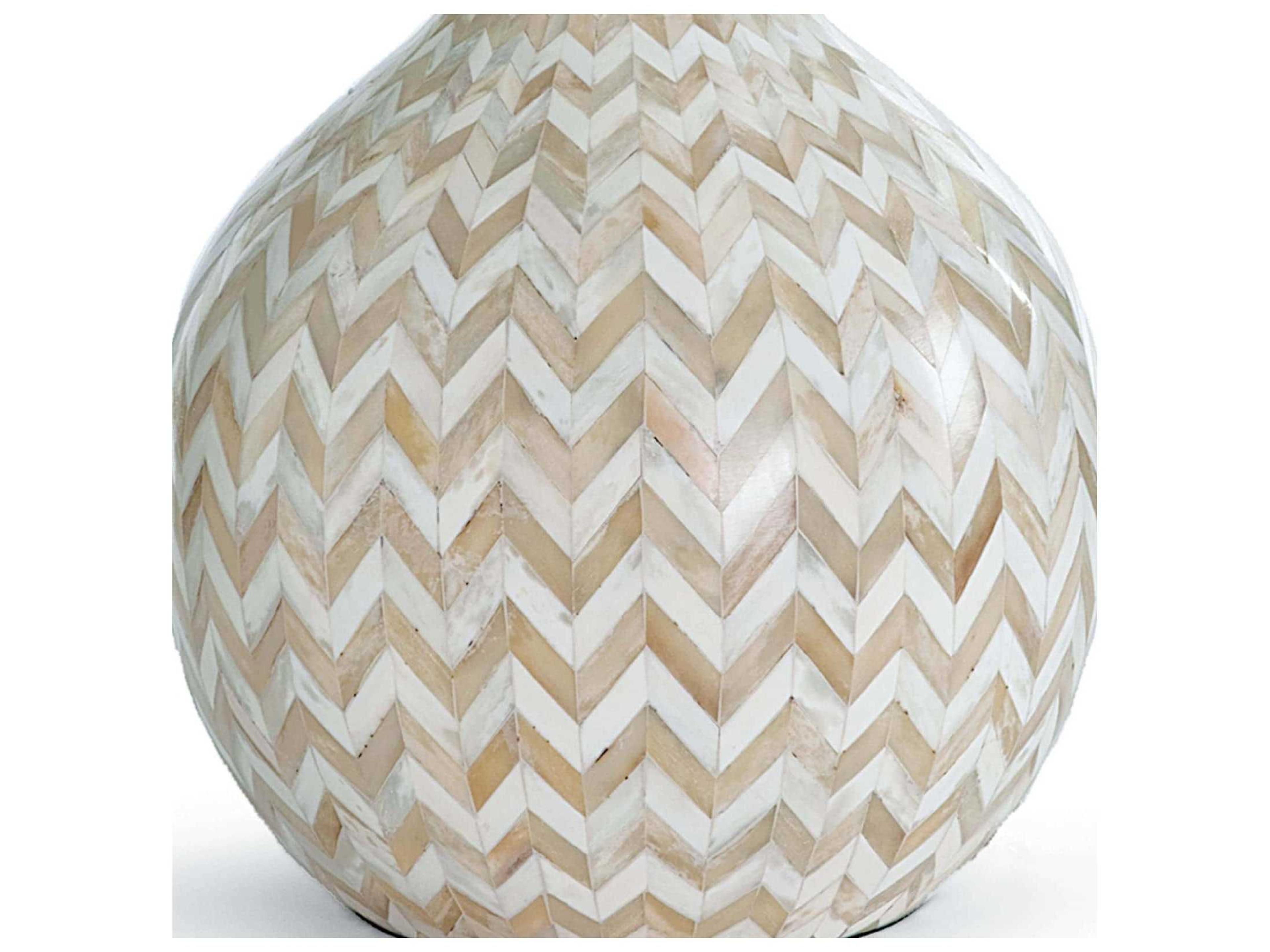 Regina Andrew Chevron Bone Natural Linen Brown Table Lamp