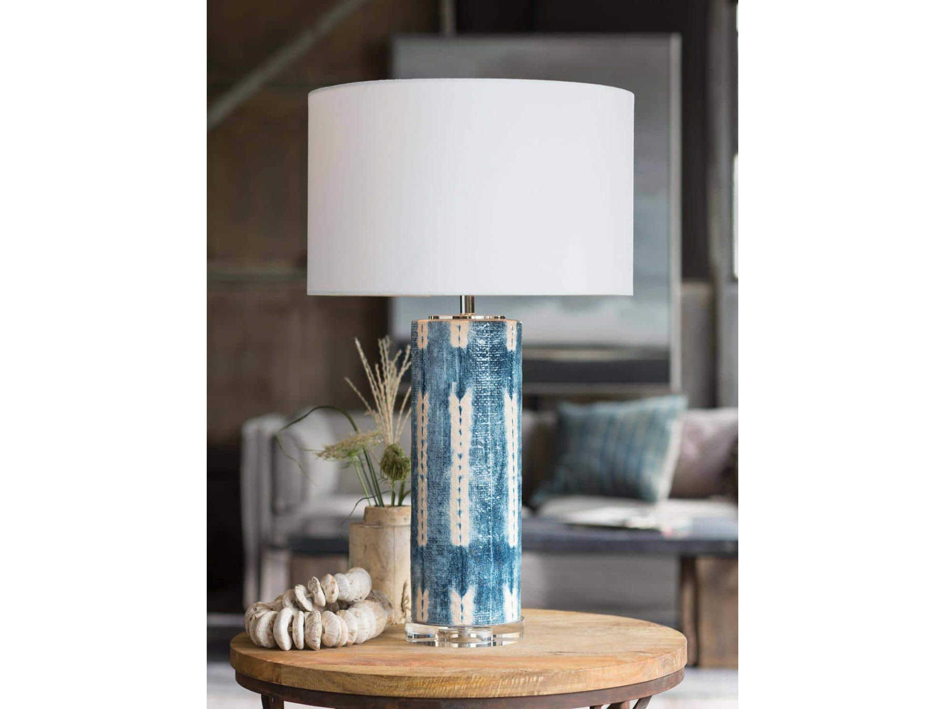 Regina Andrew Mali Ceramic Indigo Linen Blue Buffet Lamp