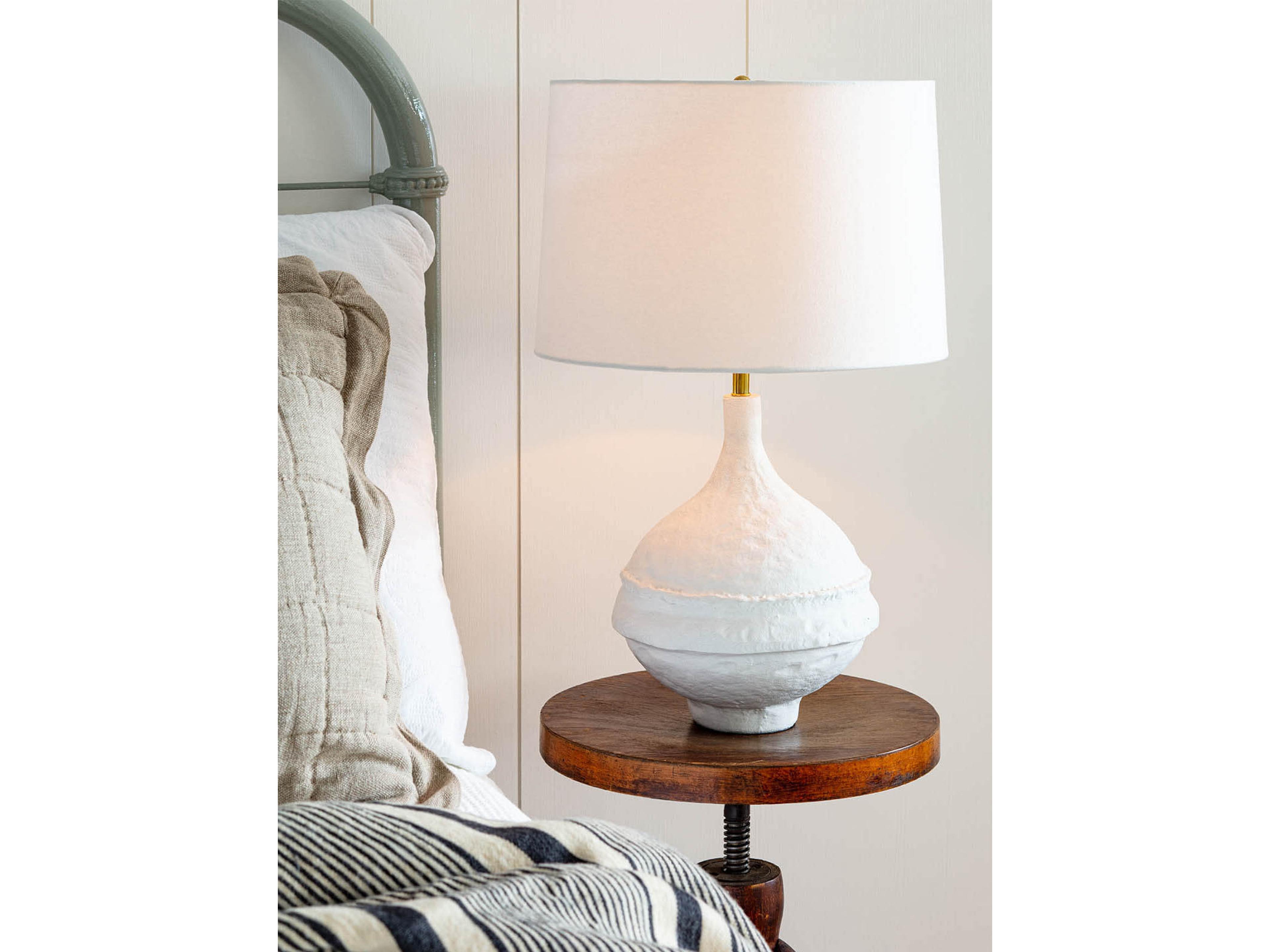 Regina Andrew Riviera White Linen Table Lamp