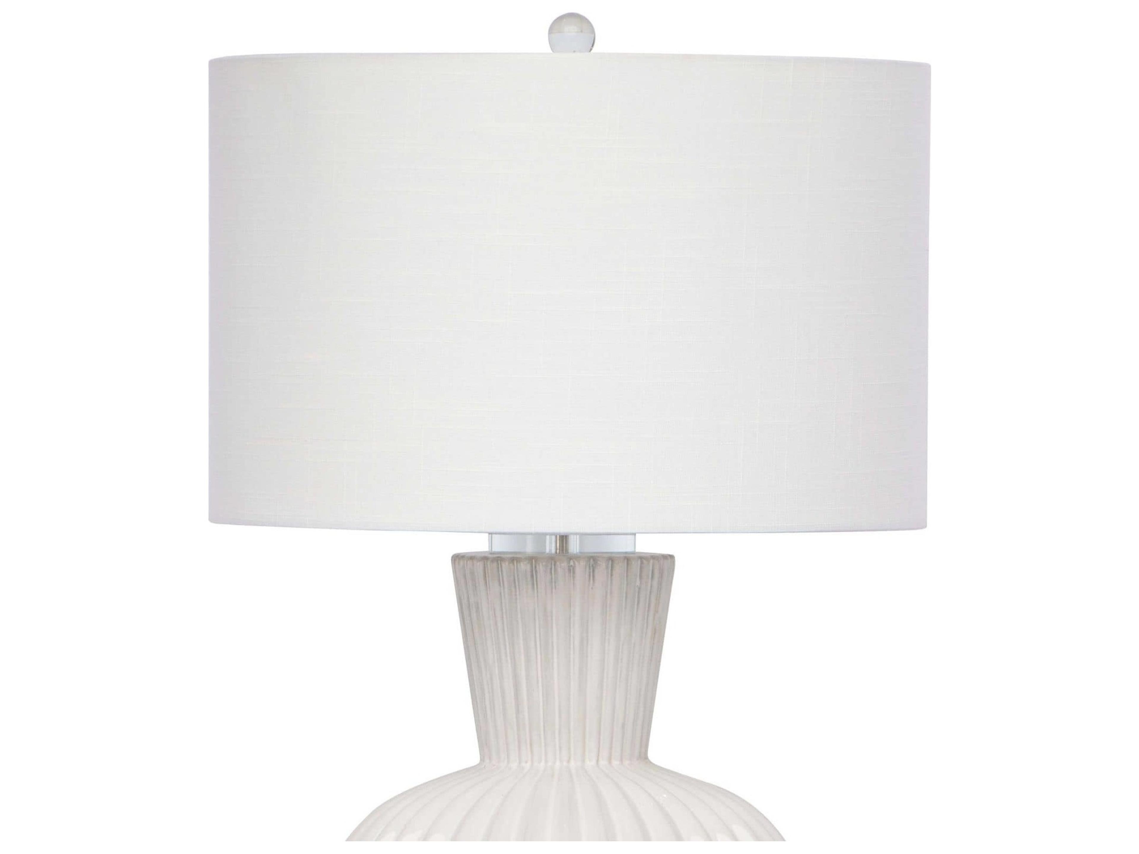 Regina Andrew Madrid Ceramic White Linen Buffet Lamp