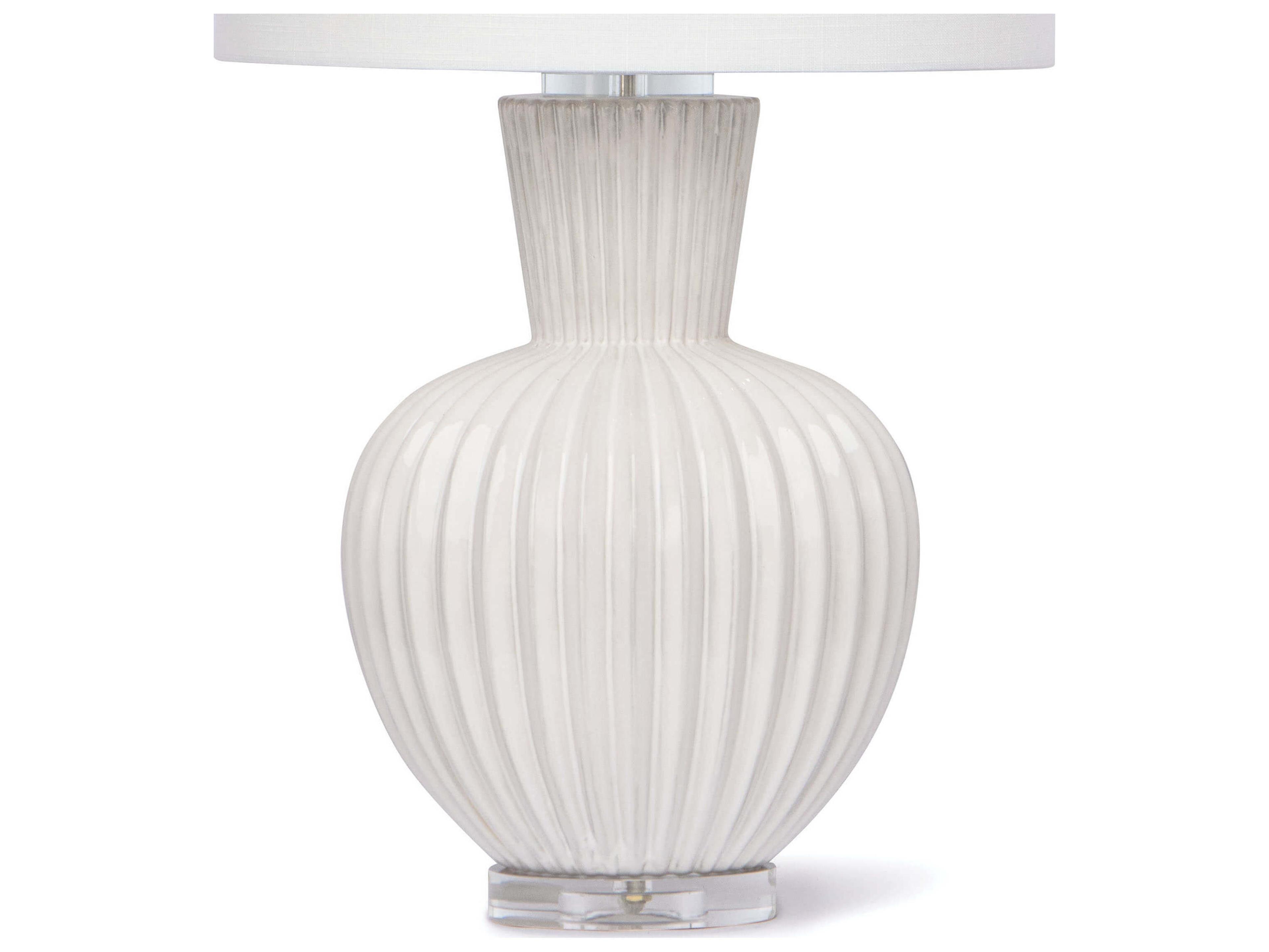 Regina Andrew Madrid Ceramic White Linen Buffet Lamp