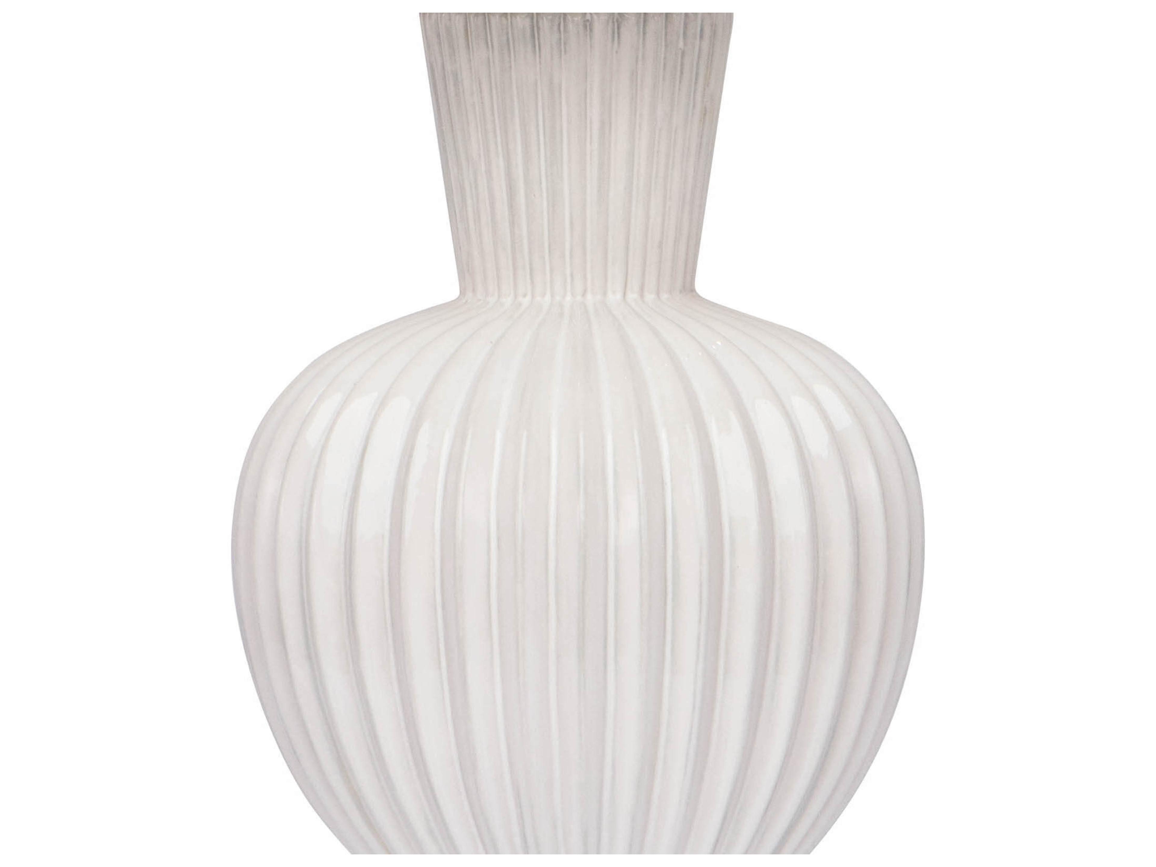 Regina Andrew Madrid Ceramic White Linen Buffet Lamp