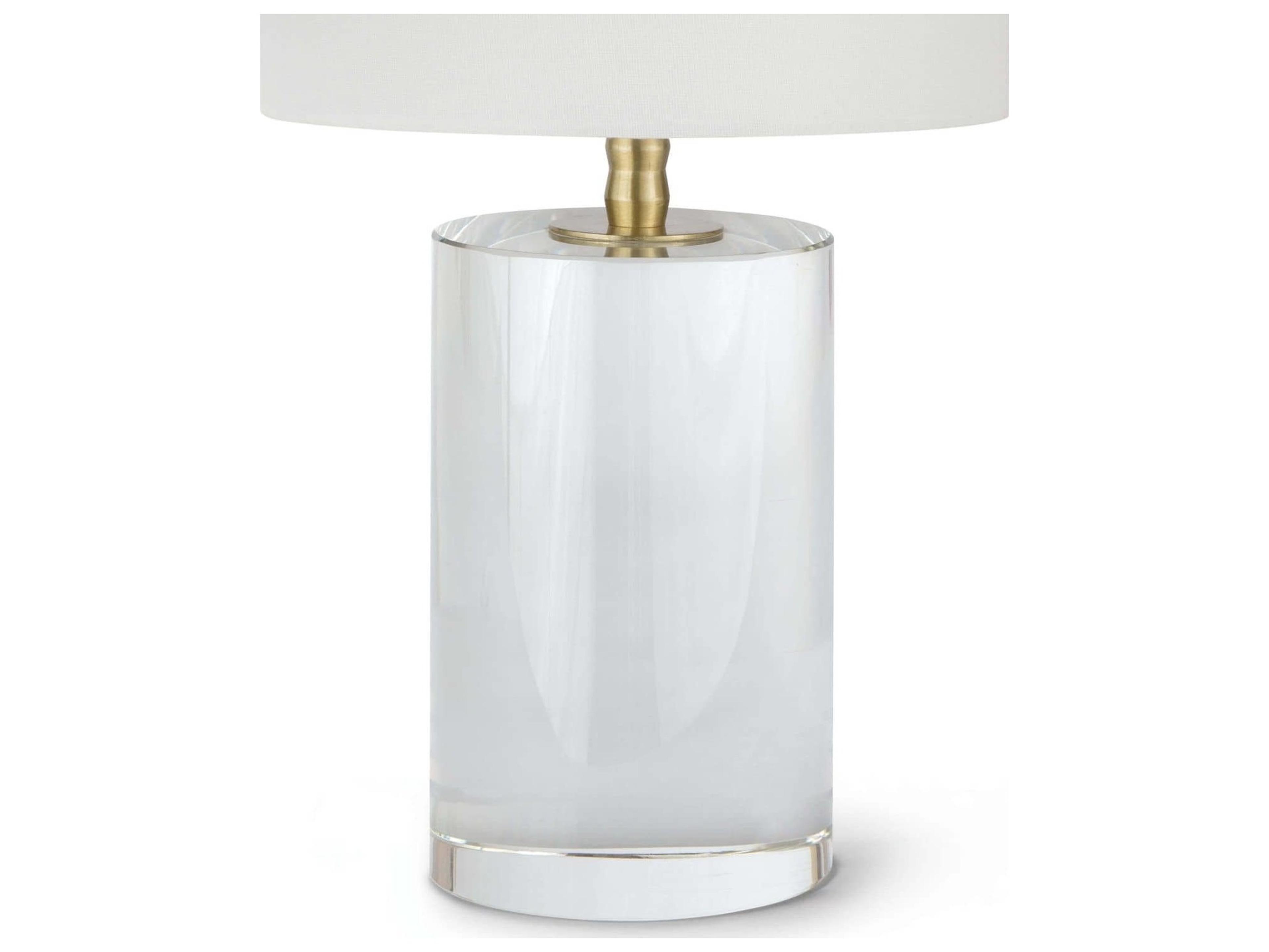 Regina Andrew Juliet Crystal Clear Linen Brass Table Lamp