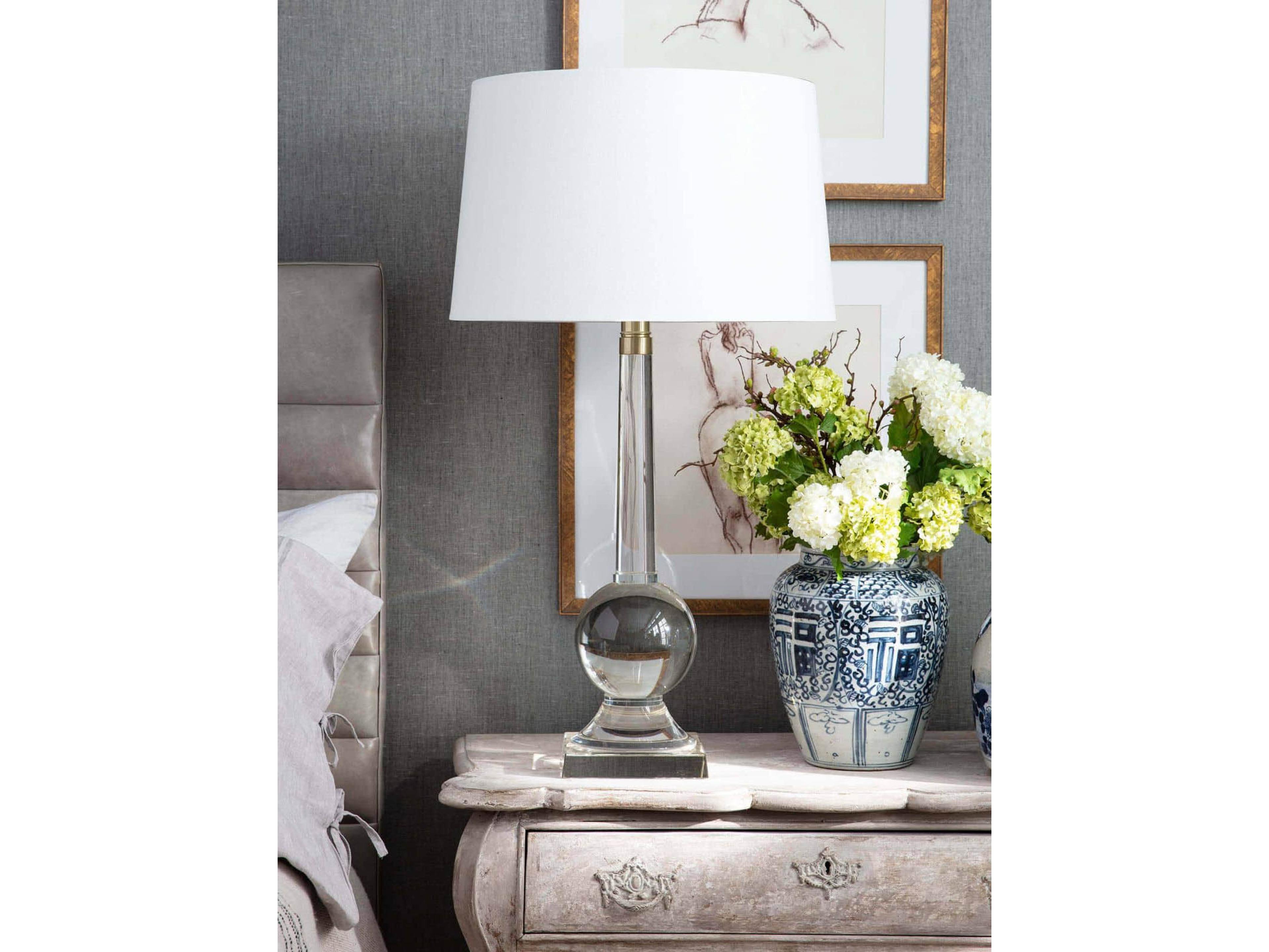Regina Andrew Stowe Crystal Clear Linen Gold Buffet Lamp