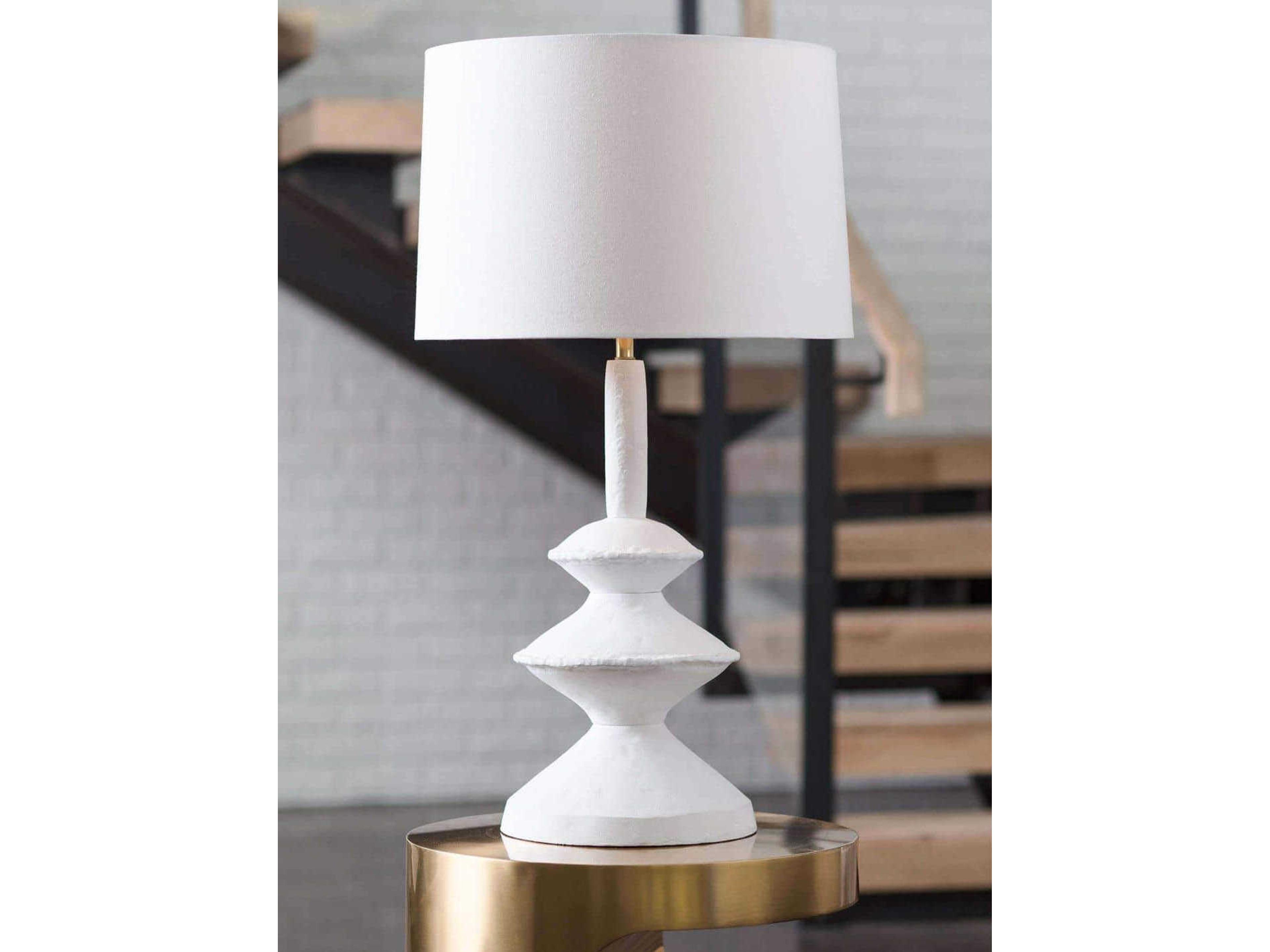 Regina Andrew Hope White Linen Brass Buffet Lamp