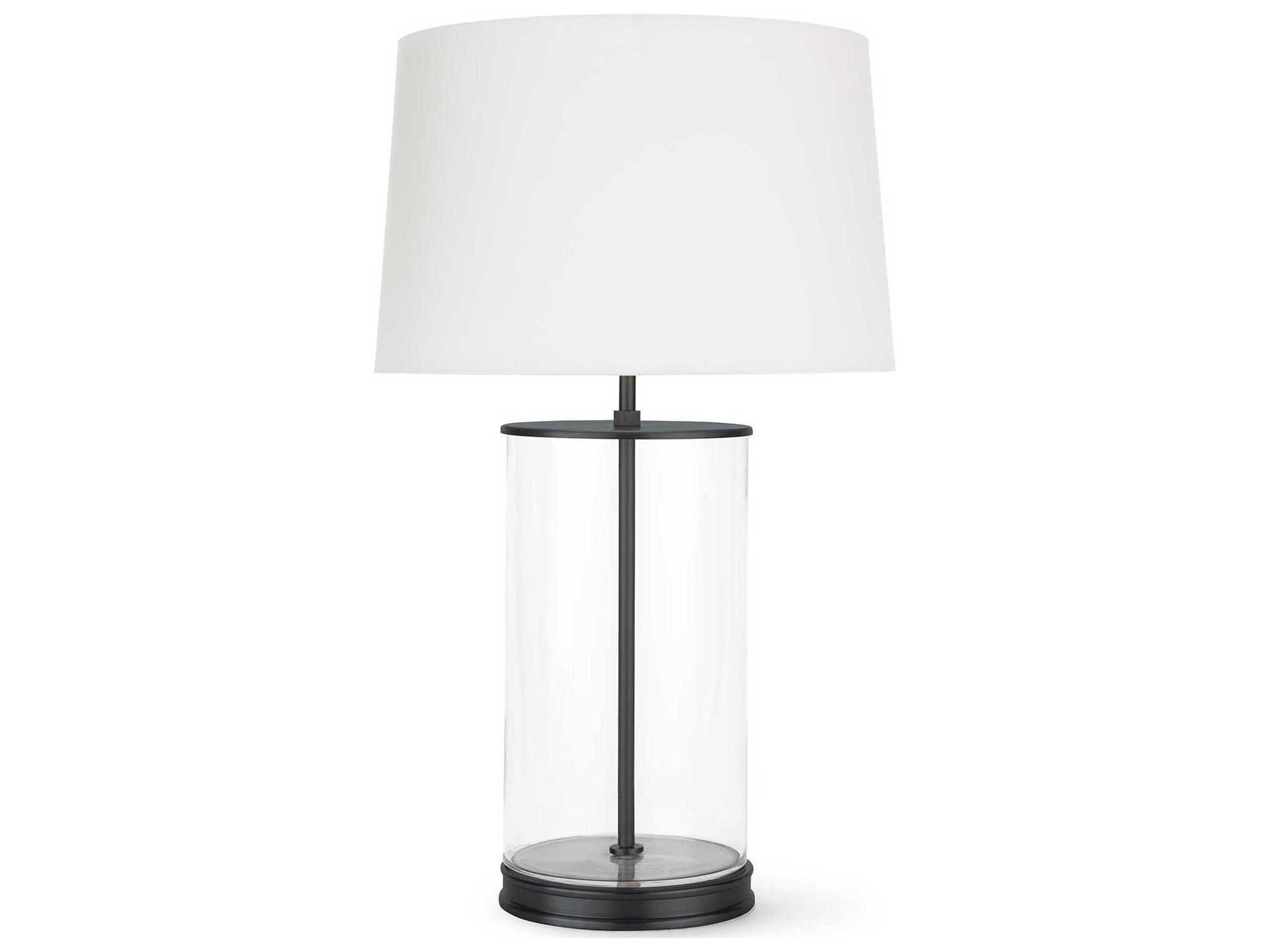 Oil Rubbed Bronze Glass Buffet Lamp