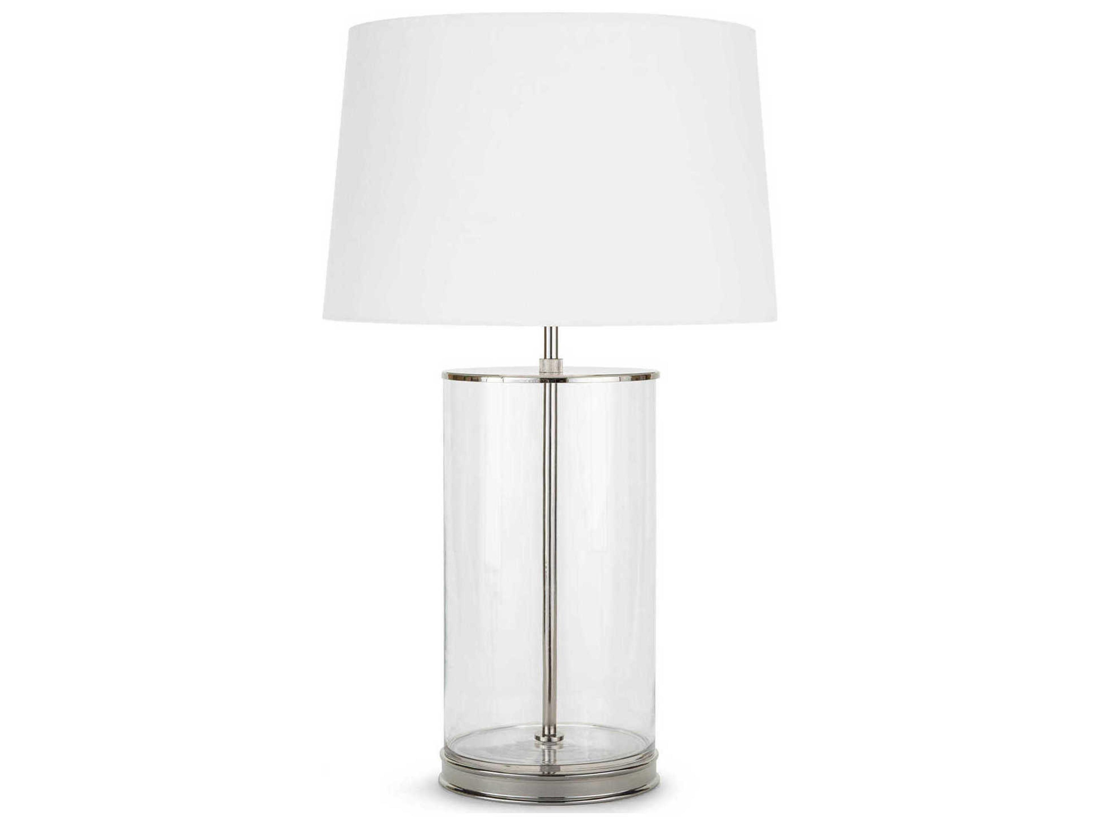 Magelian Clear Polished Nickel Glass Buffet Lamp