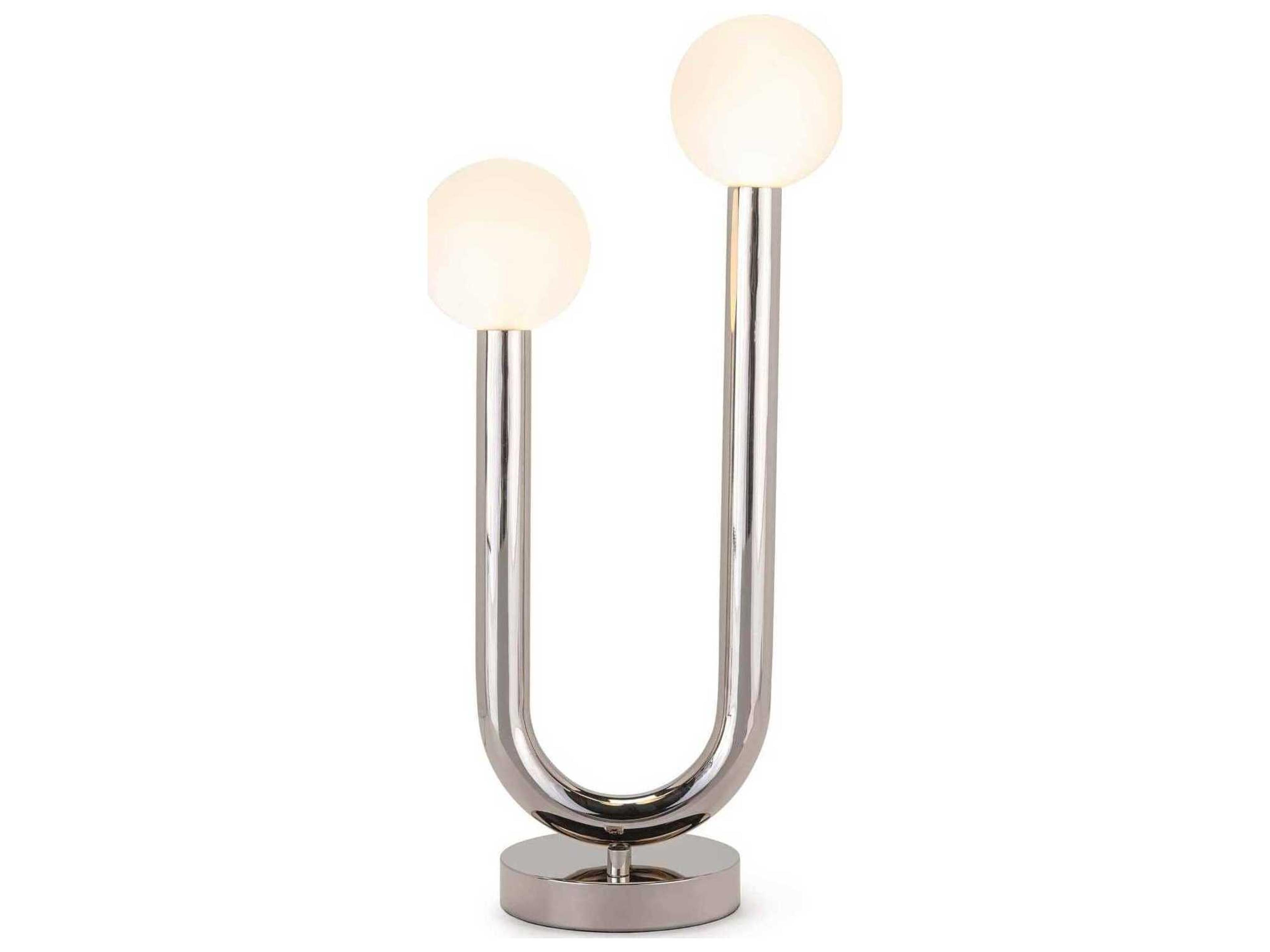 Happy Polished Nickel Glass LED Buffet Lamp