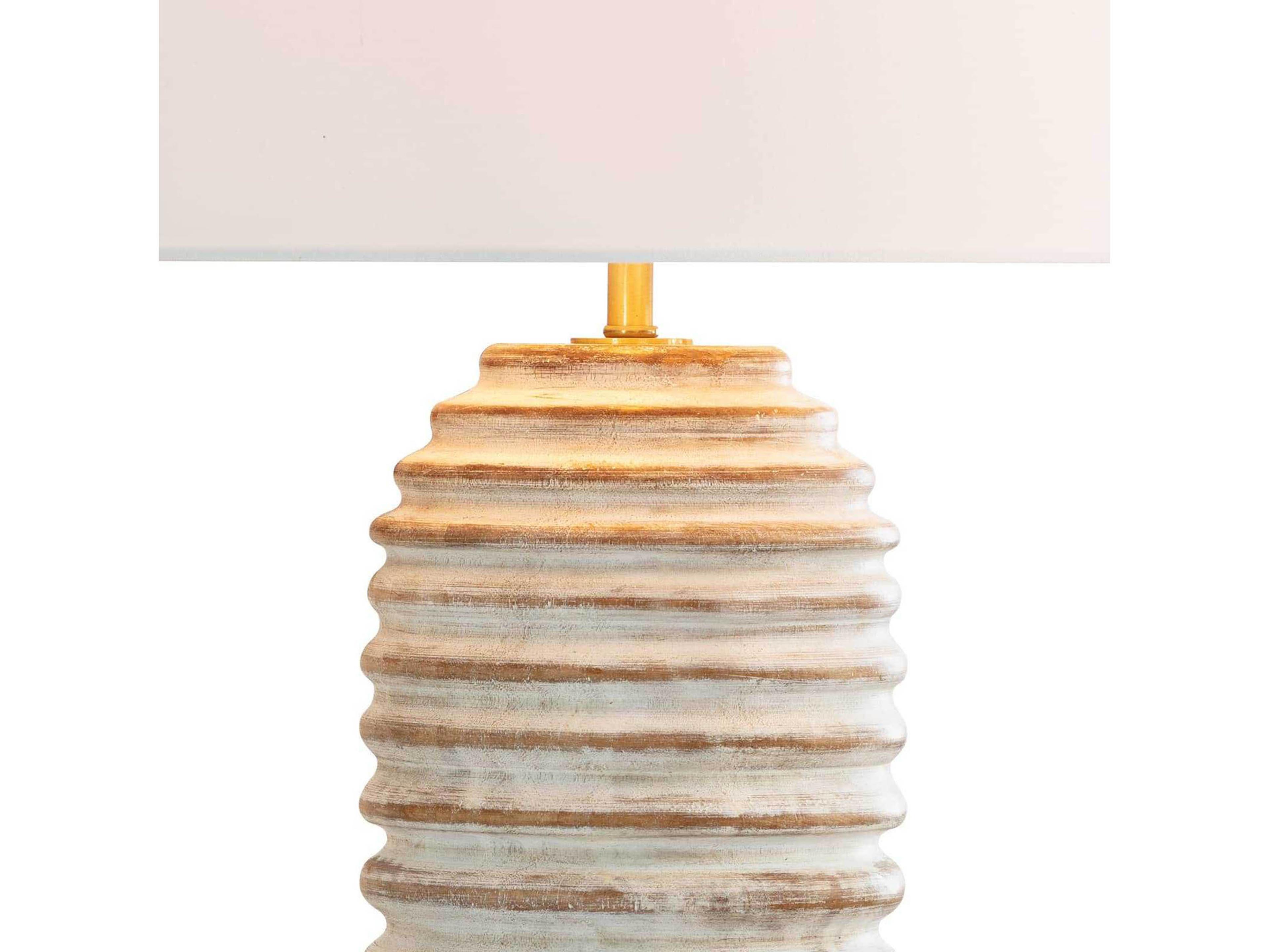 Regina Andrew Carmel White Polished Brass Buffet Lamp