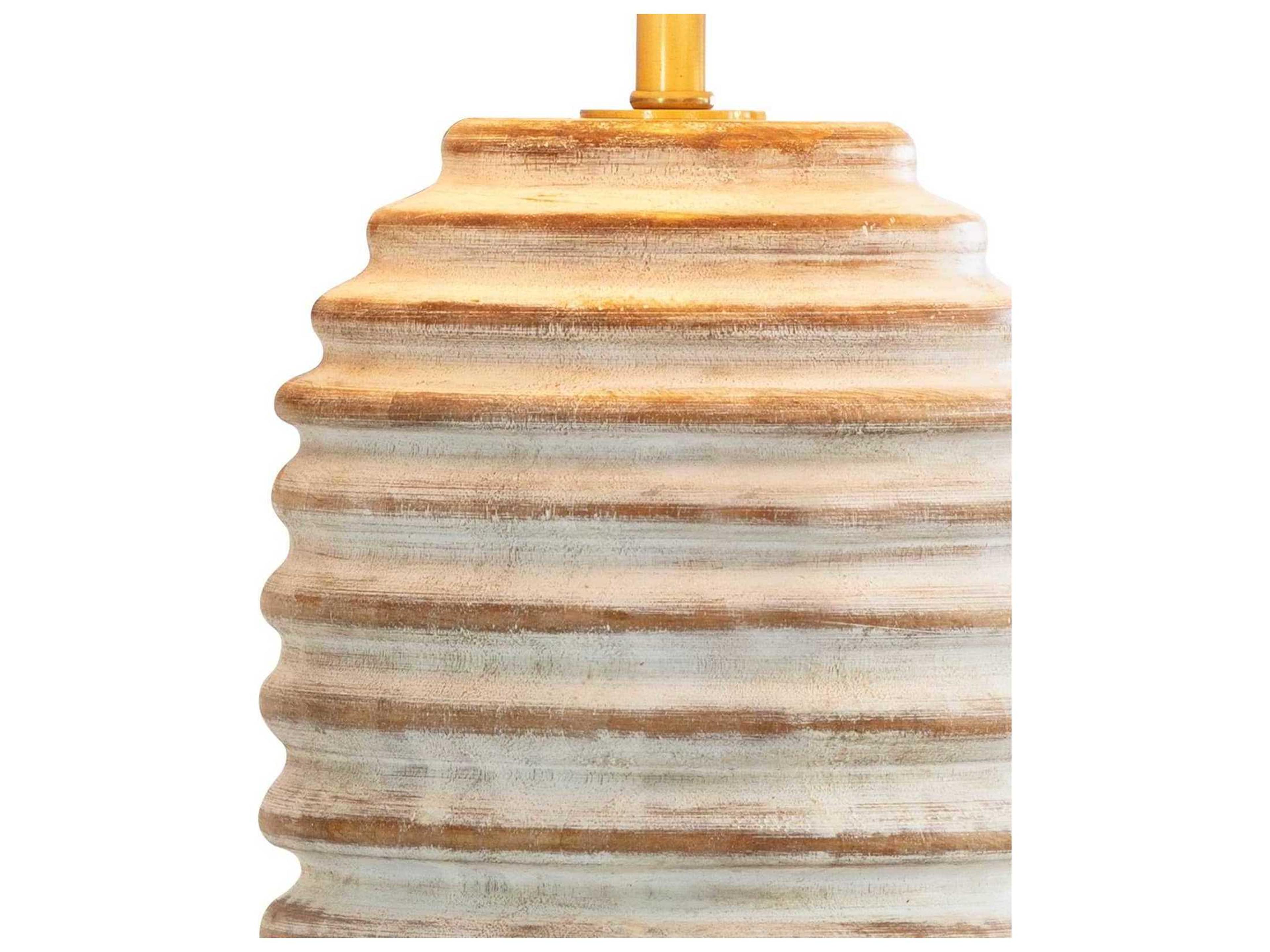 Regina Andrew Carmel White Polished Brass Buffet Lamp