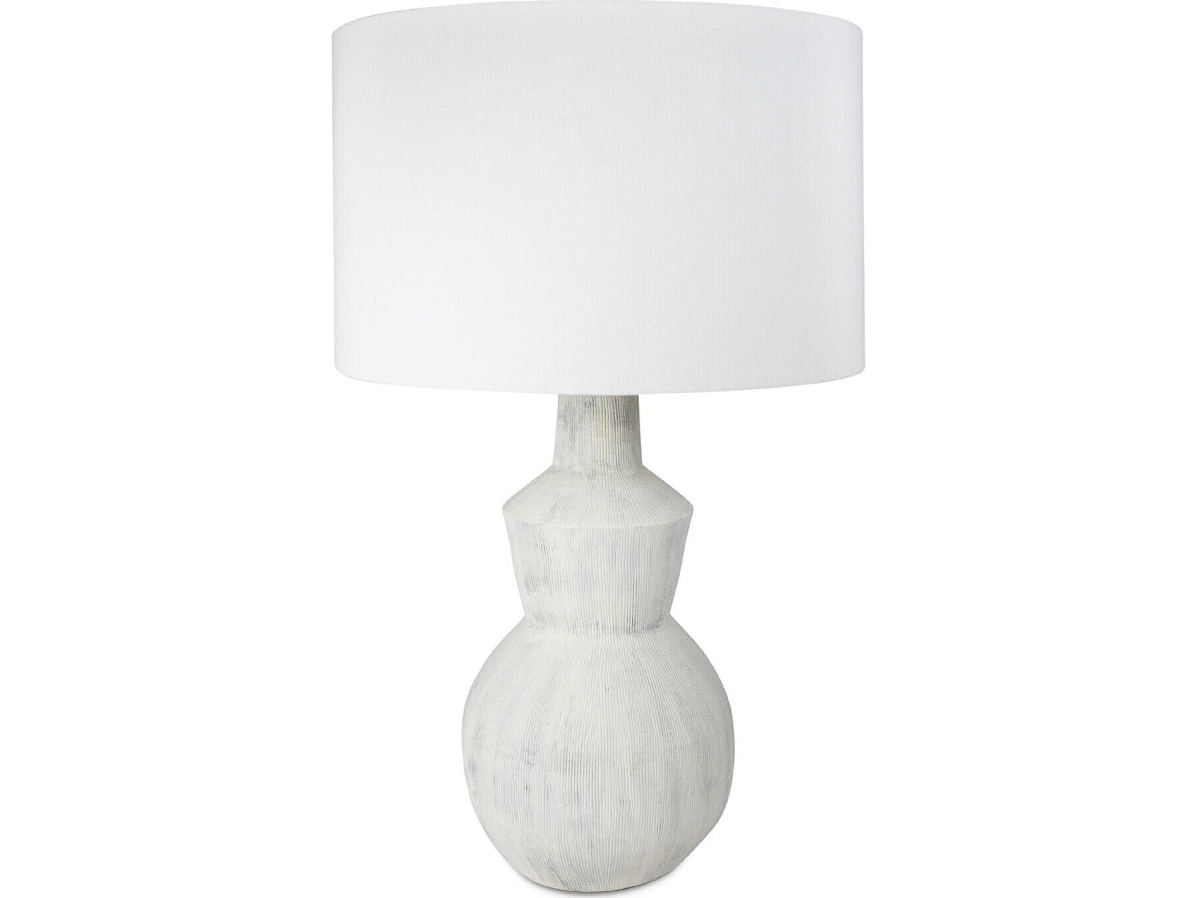 Rhonda Grey Neutral Polished Brass White Buffet Lamp