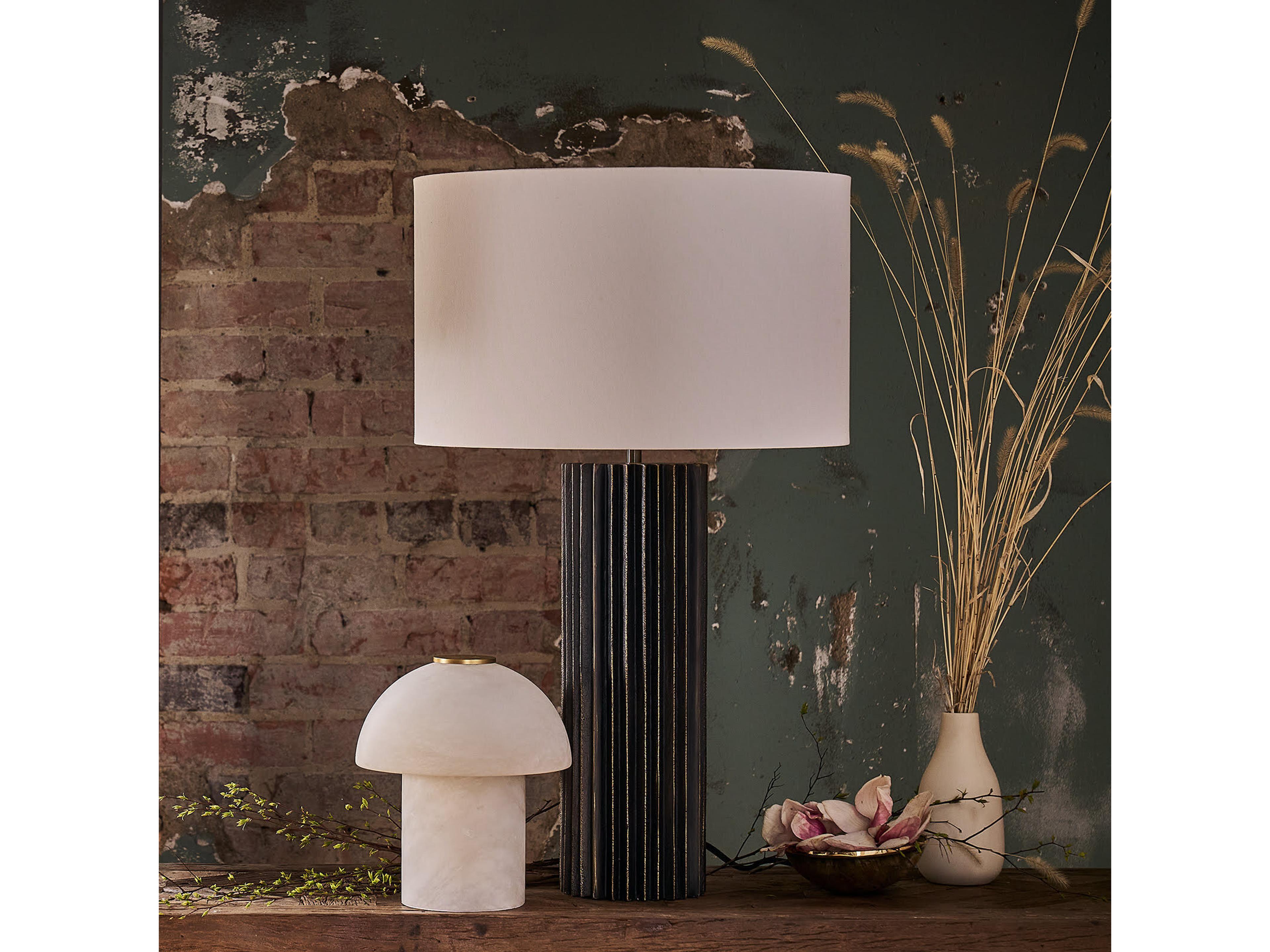 Regina Andrew Zara Blacken Zinc Polished Brass Buffet Lamp