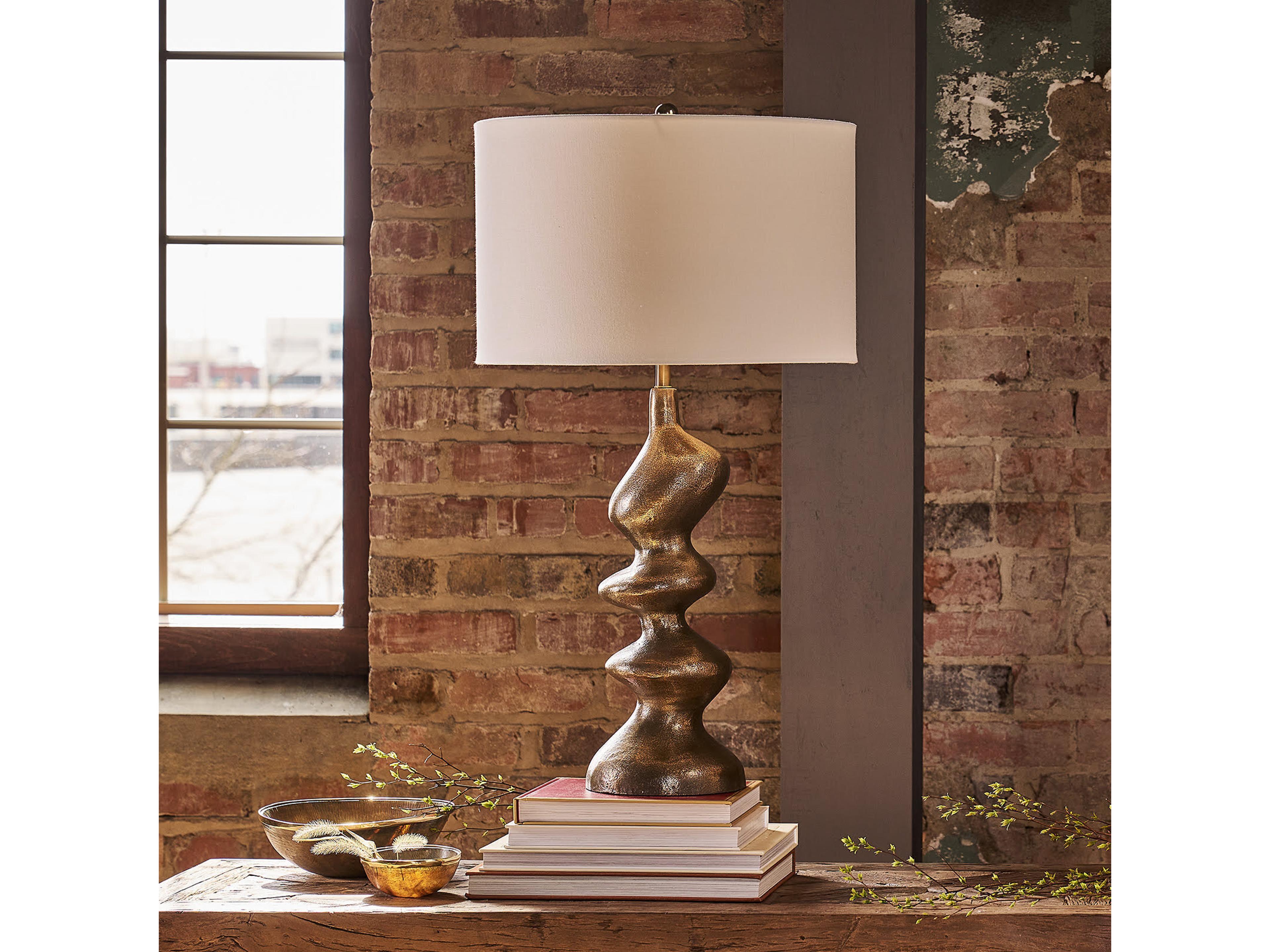 Regina Andrew Blobby Patina Brass Buffet Lamp