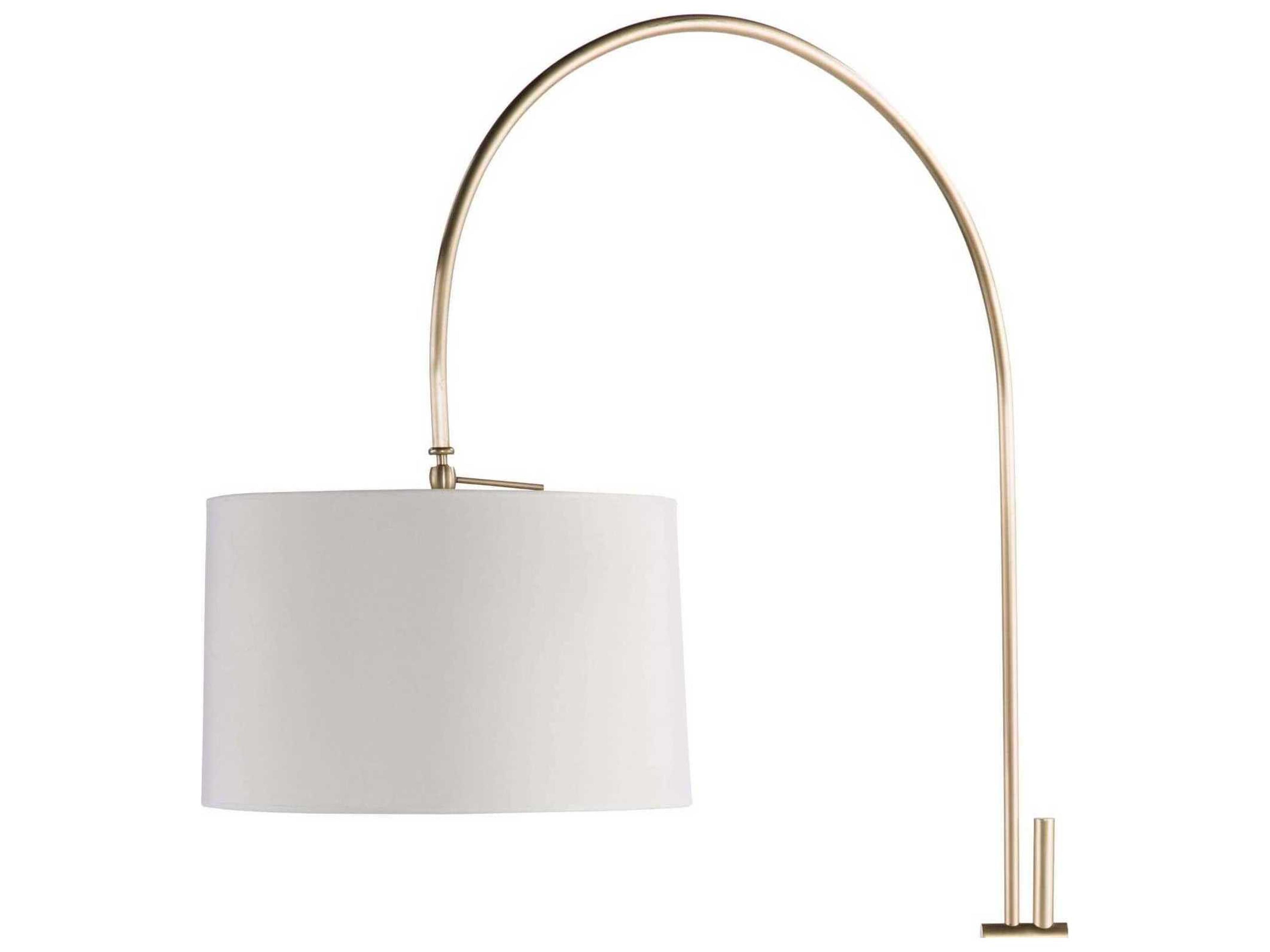 Regina Andrew Arc Natural Brass Linen Floor Lamp