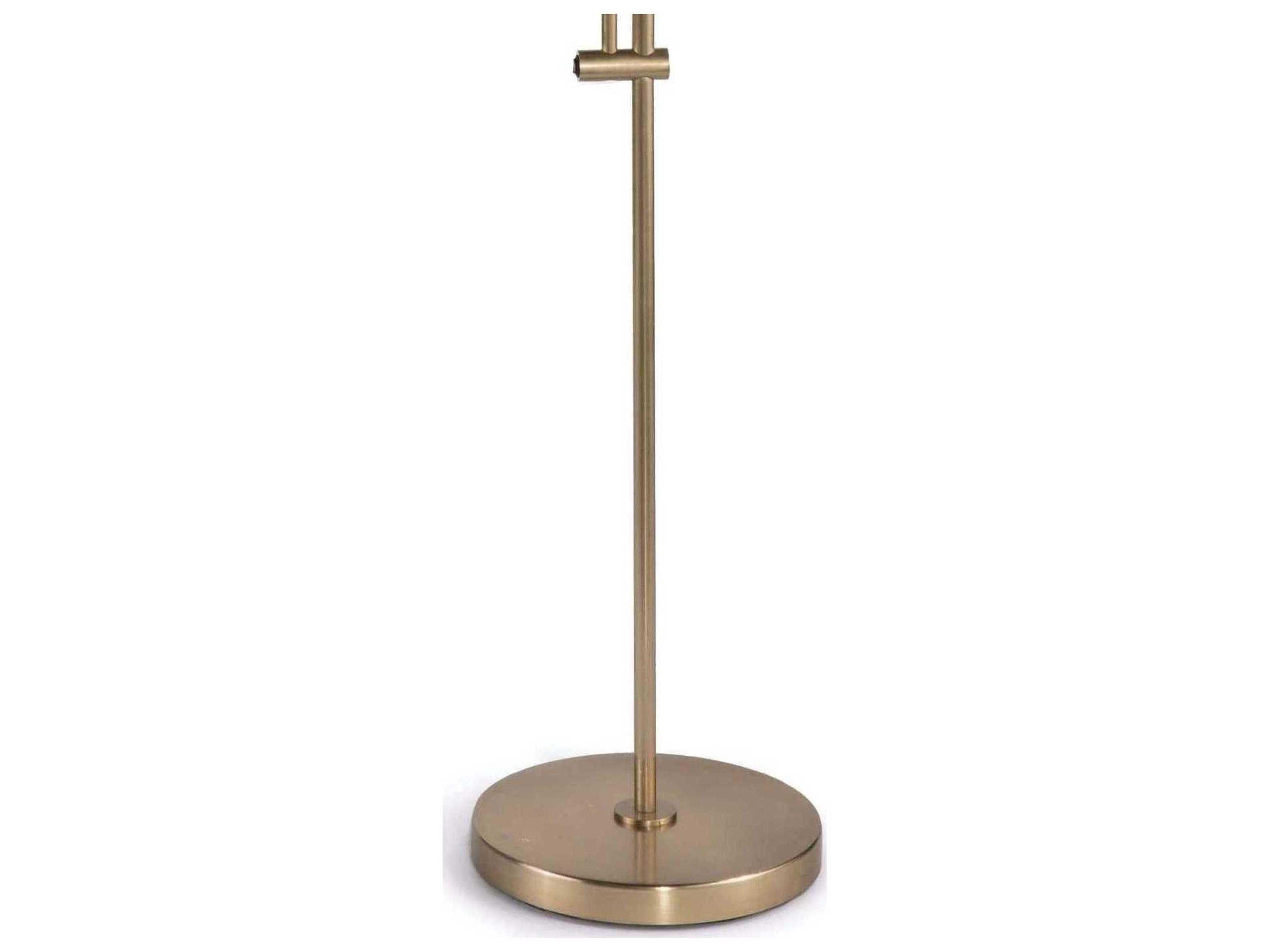Regina Andrew Arc Natural Brass Linen Floor Lamp