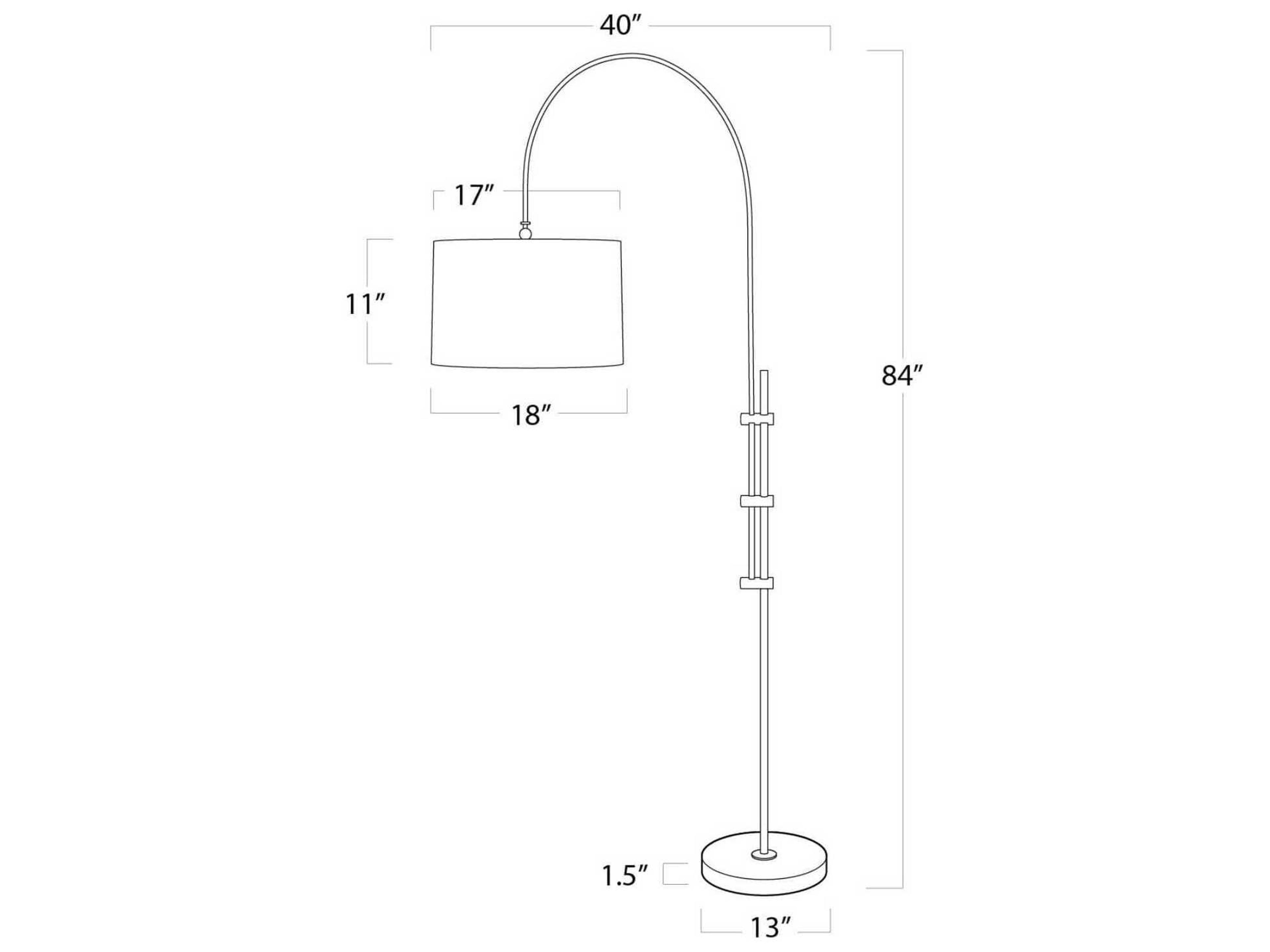Regina Andrew Arc Polished Nickel Floor Lamp