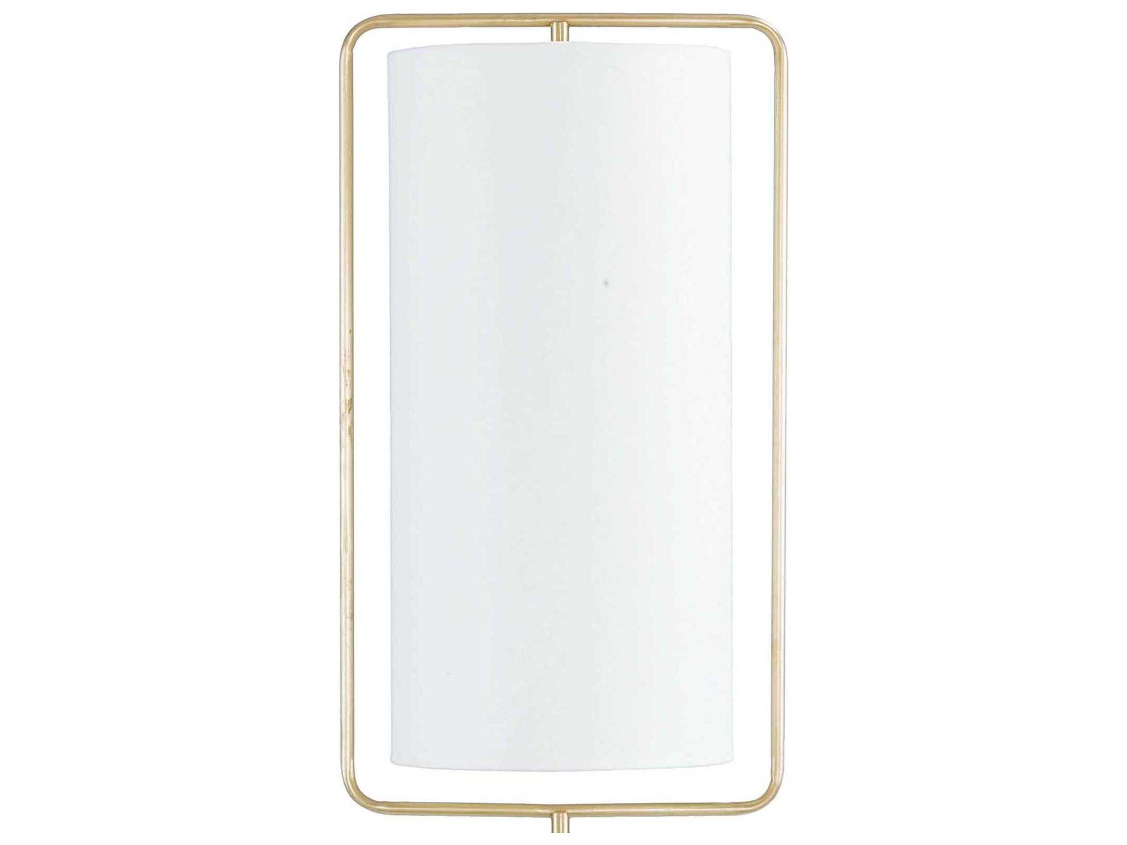 Regina Andrew Geo Rectangle Natural Brass Linen Floor Lamp