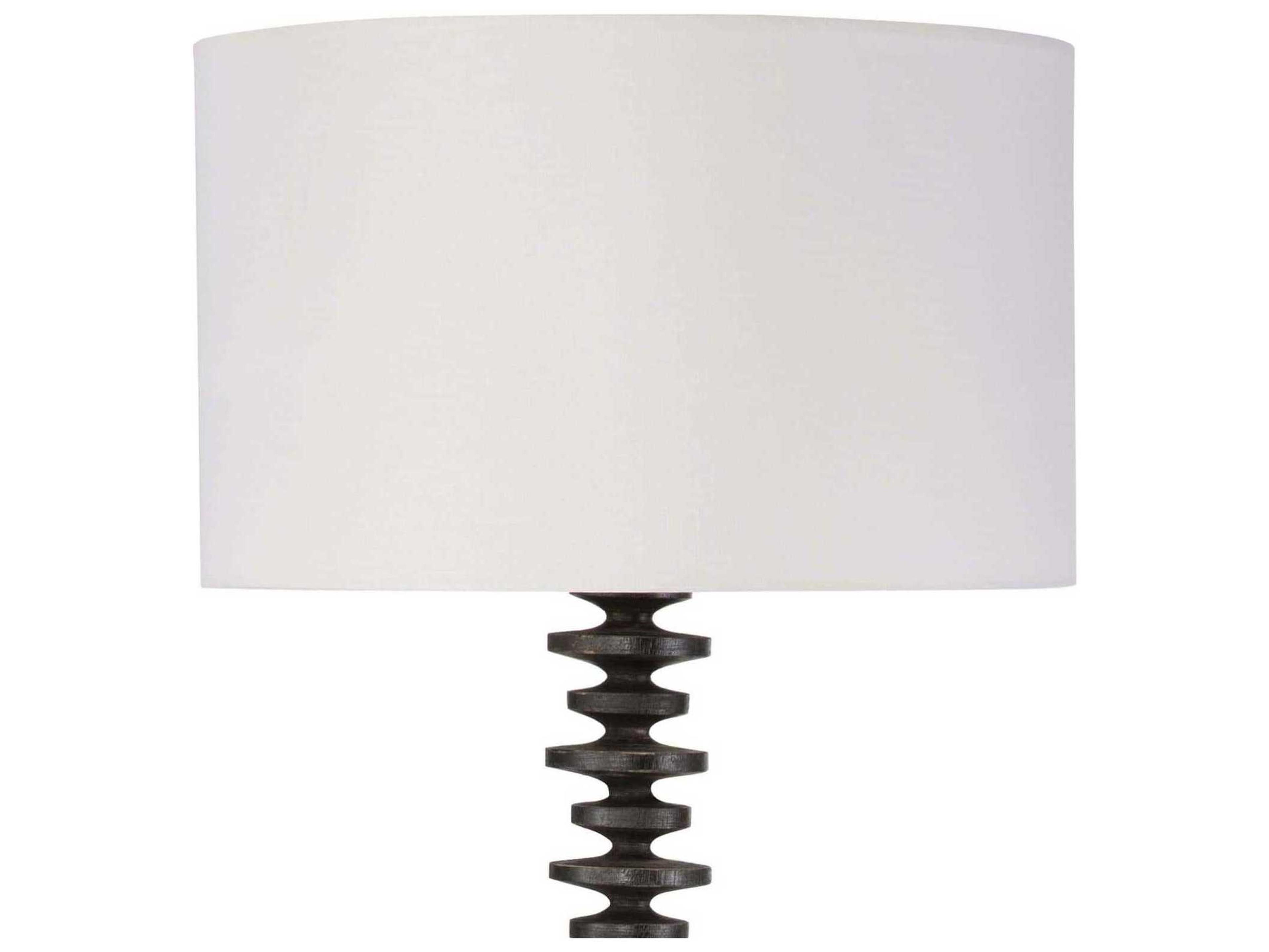 Regina Andrew Fishbone Ebony Linen Black Floor Lamp