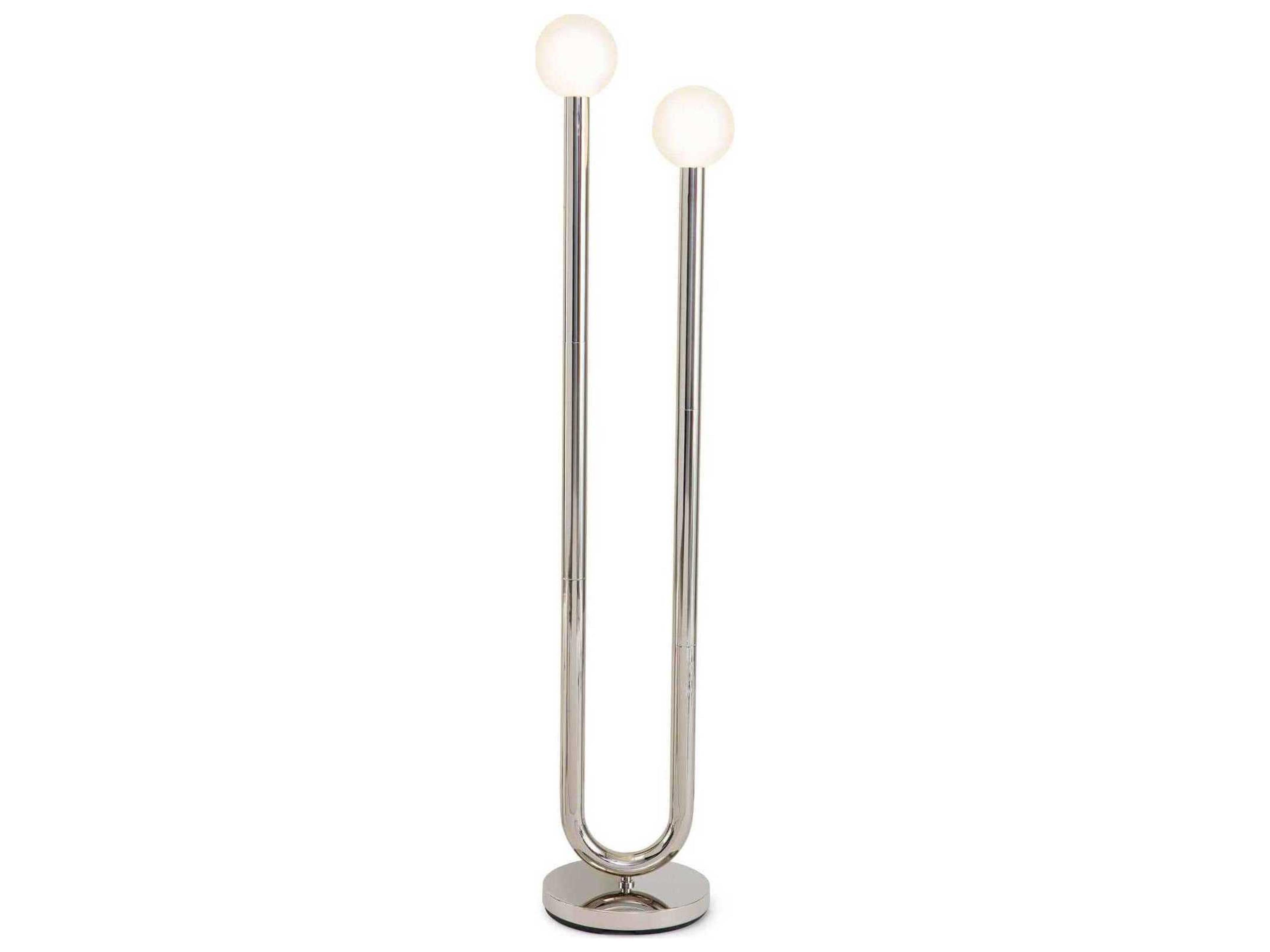 Happy Polished Nickel Glass LED Floor Lamp