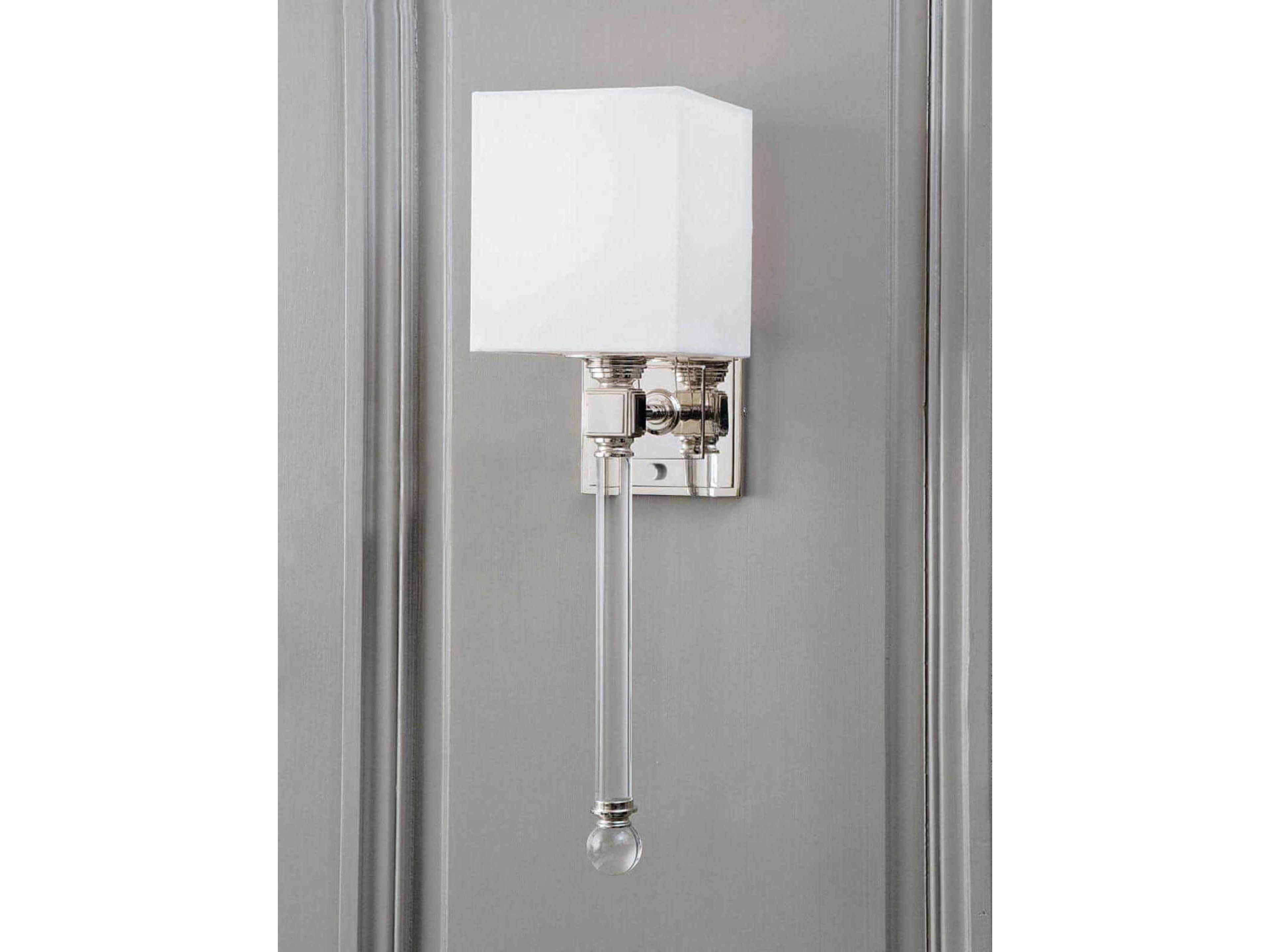Regina Andrew Crystal 1-Light Polished Nickel Glass Wall Sconce