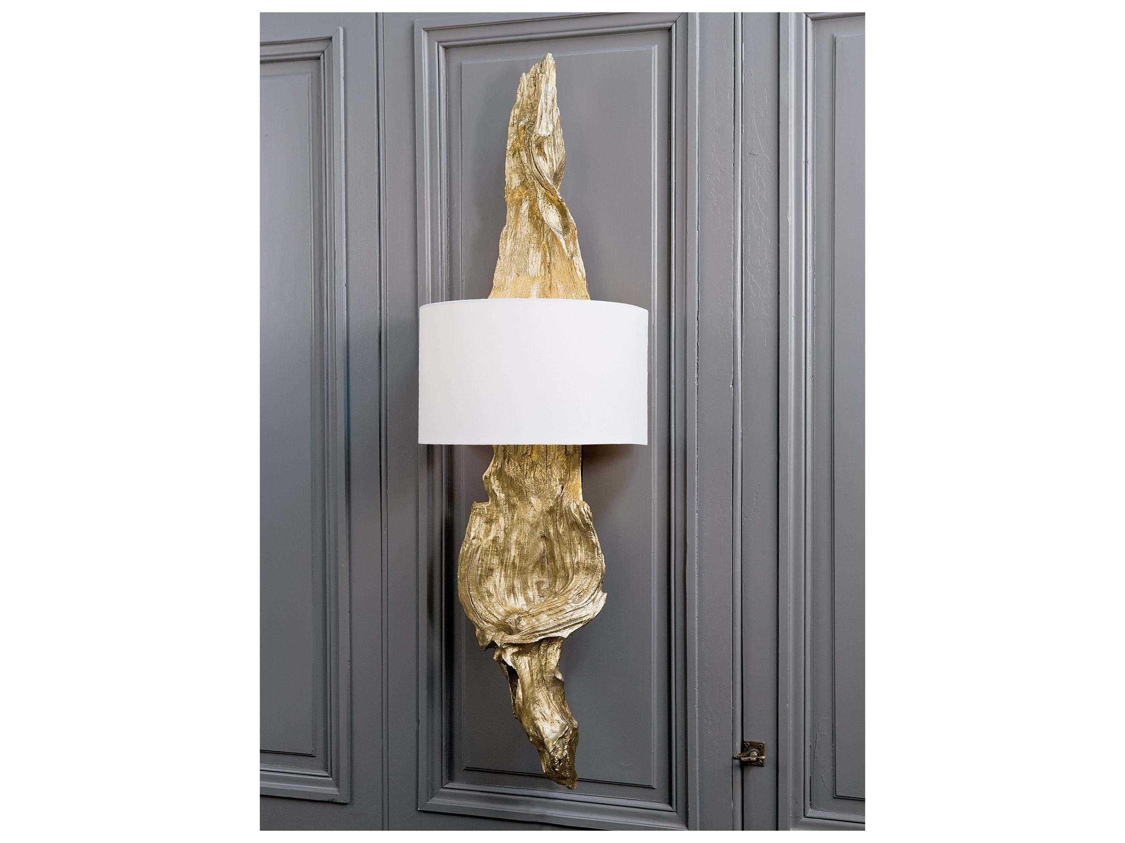 Regina Andrew 2-Light Antique Gold Leaf Wall Sconce