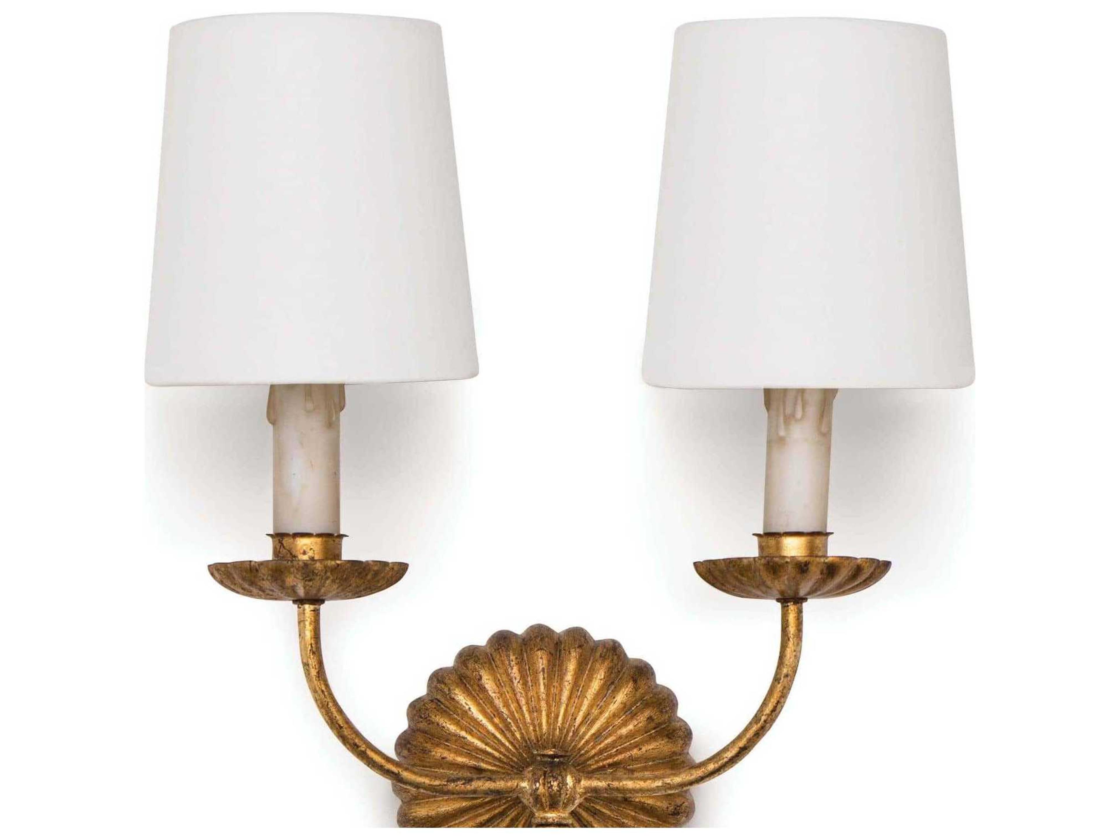 Regina Andrew Clove 2-Light Antique Gold Leaf Wall Sconce