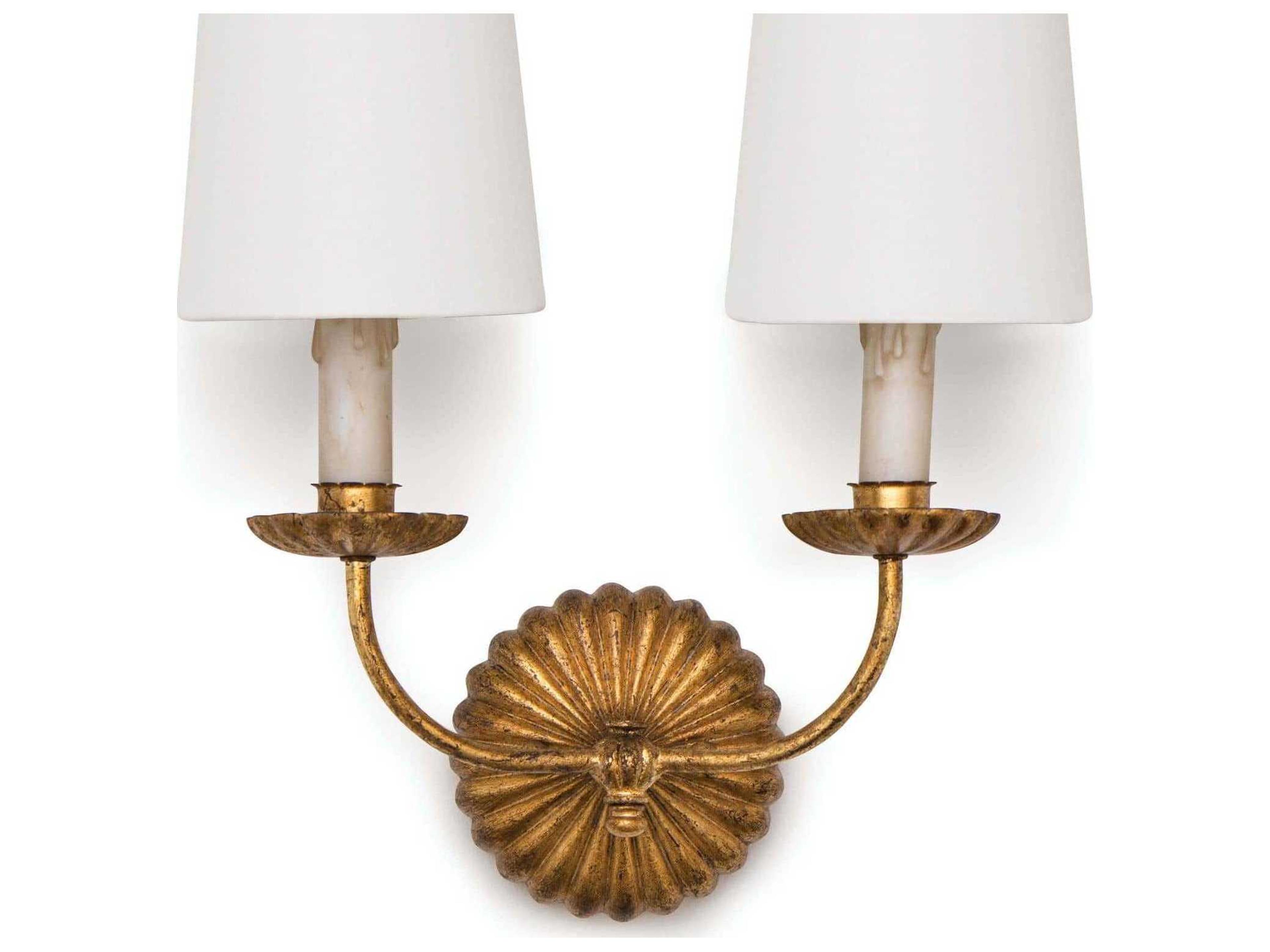 Regina Andrew Clove 2-Light Antique Gold Leaf Wall Sconce