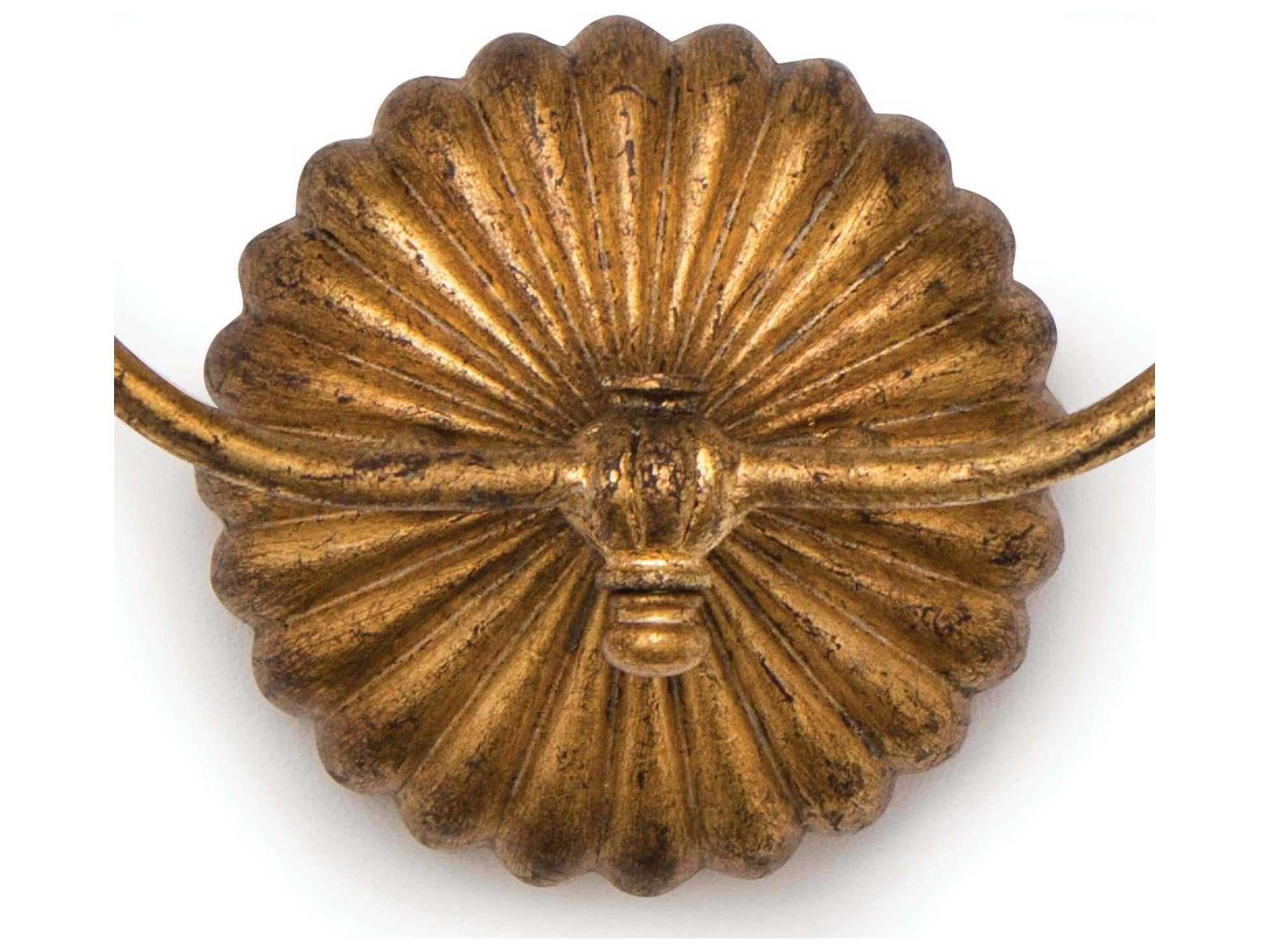 Regina Andrew Clove 2-Light Antique Gold Leaf Wall Sconce