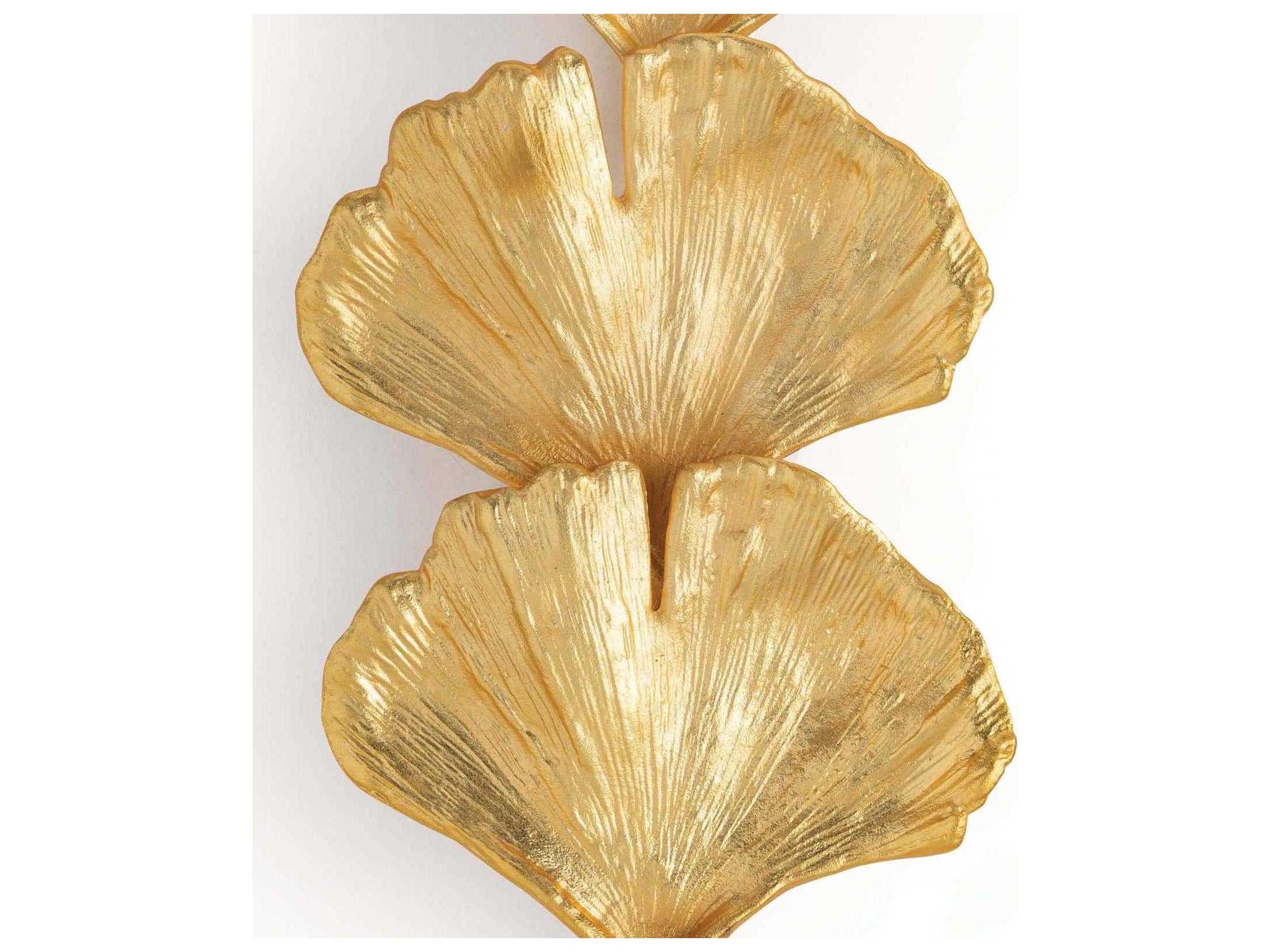 Regina Andrew Ginkgo 2-Light Gold Wall Sconce