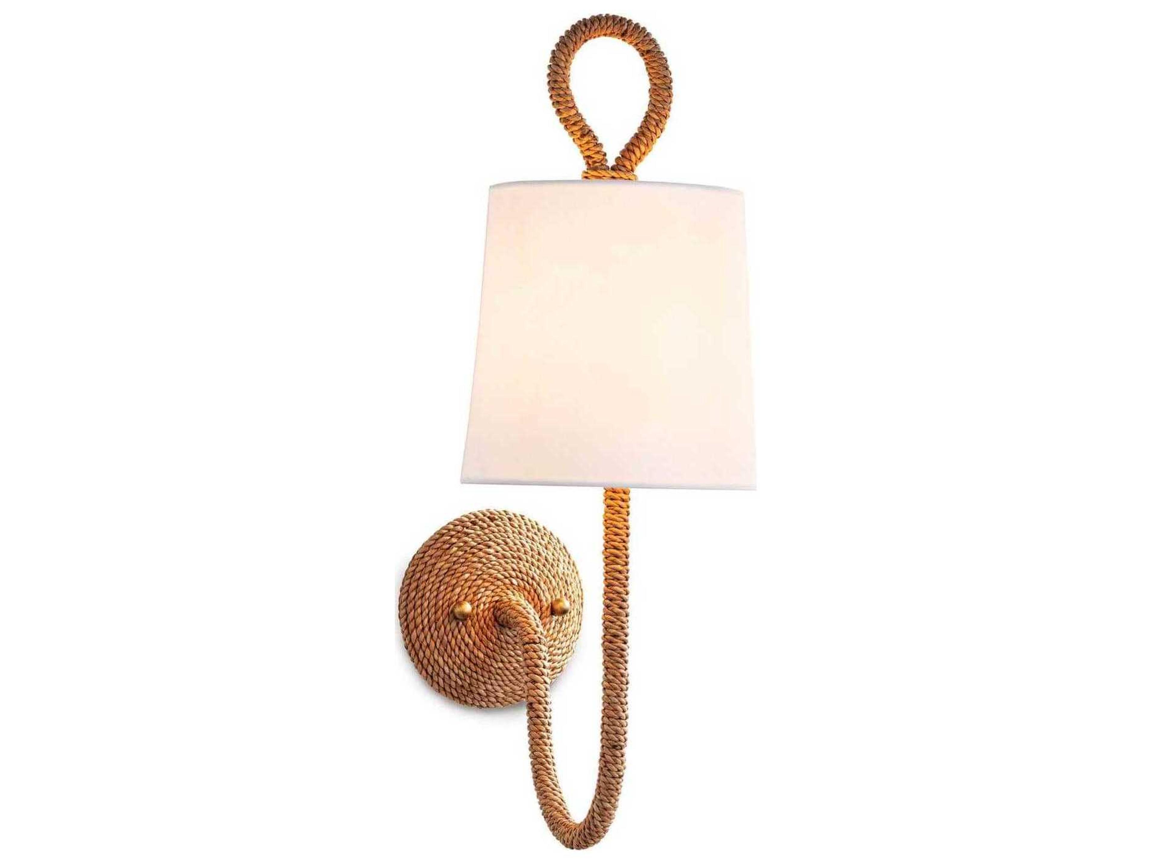 Regina Andrew 1-Light Natural Polished Brass Brown Wall Sconce