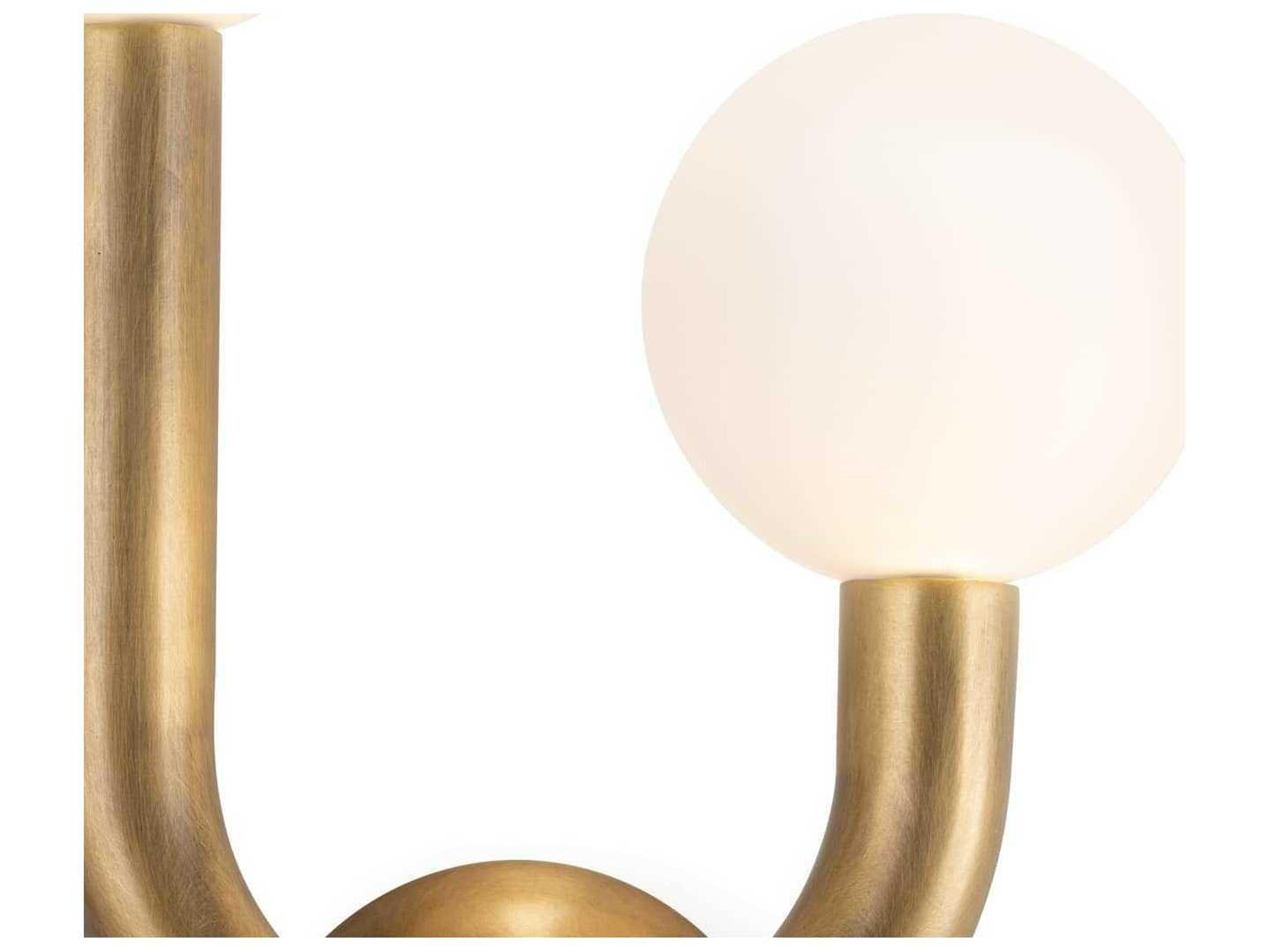 Regina Andrew Happy 2-Light Natural Brass Glass LED Wall Sconce
