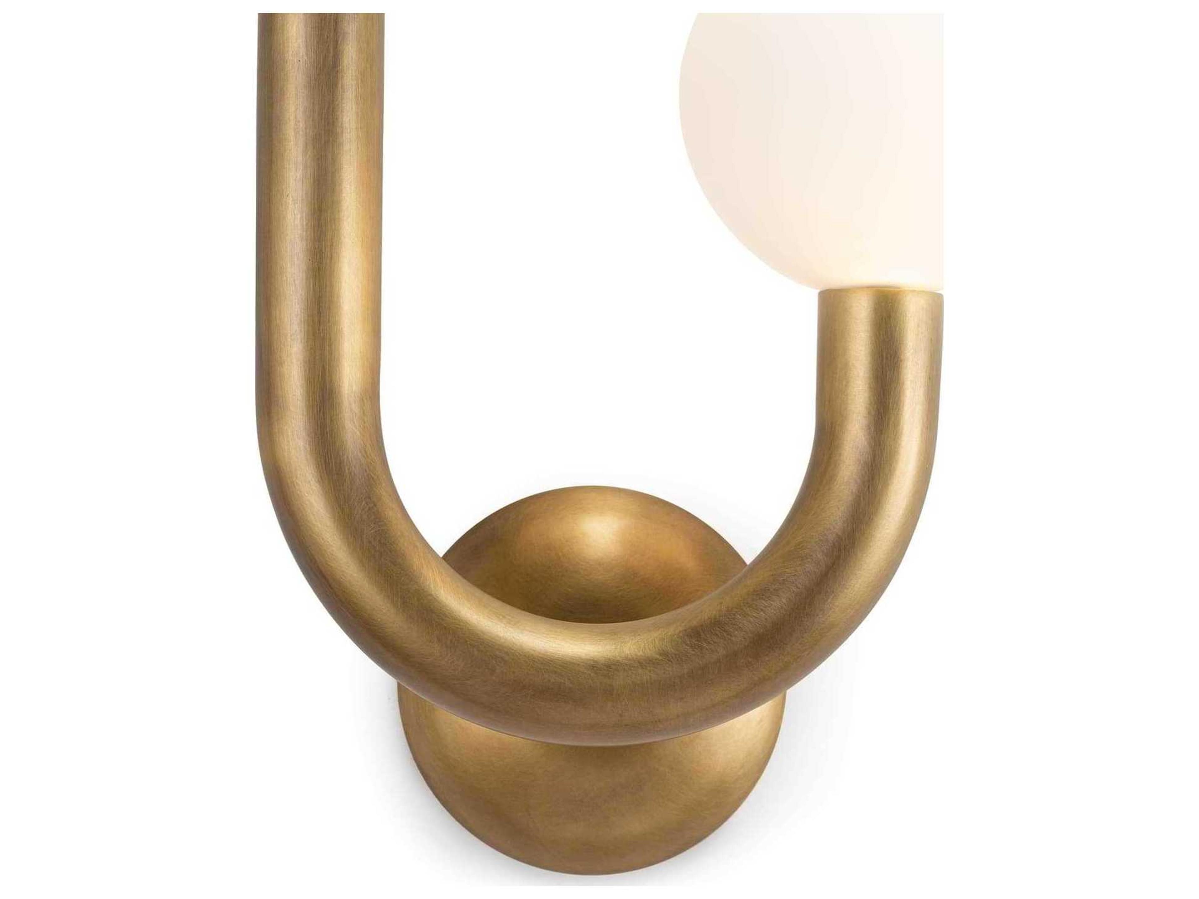 Regina Andrew Happy 2-Light Natural Brass Glass LED Wall Sconce