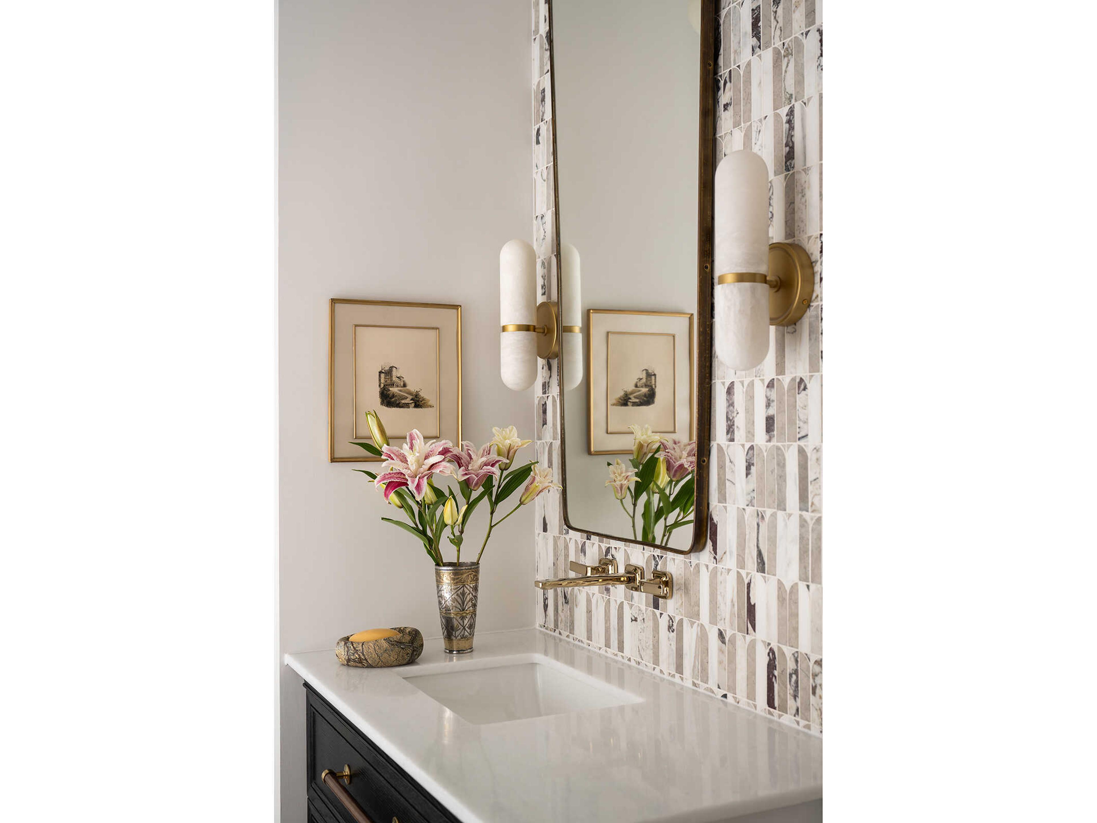 Regina Andrew Salon 2-Light Natural Stone Bronze Wall Sconce