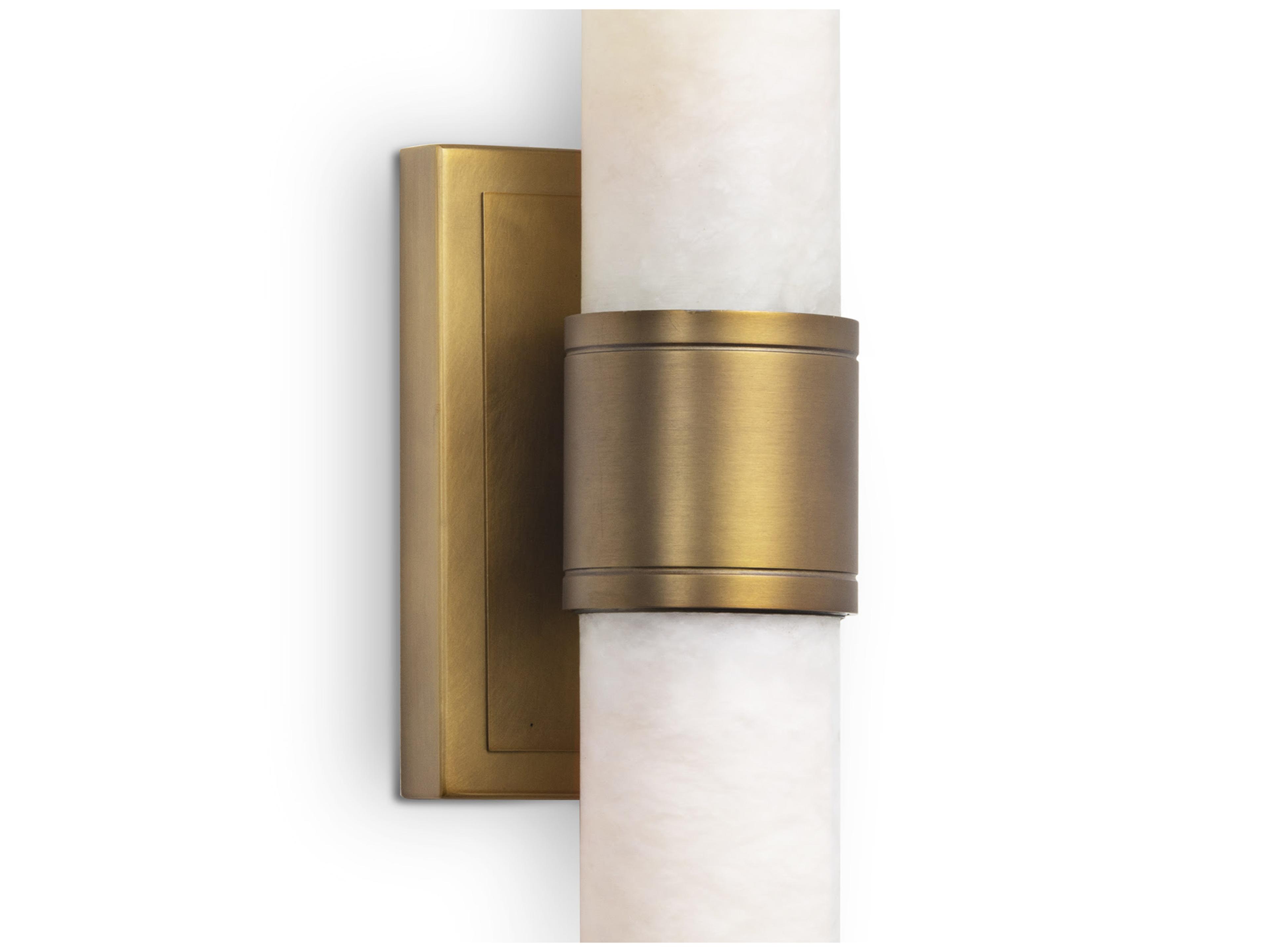 Regina Andrew 2-Light Natural Stone Brass Wall Sconce