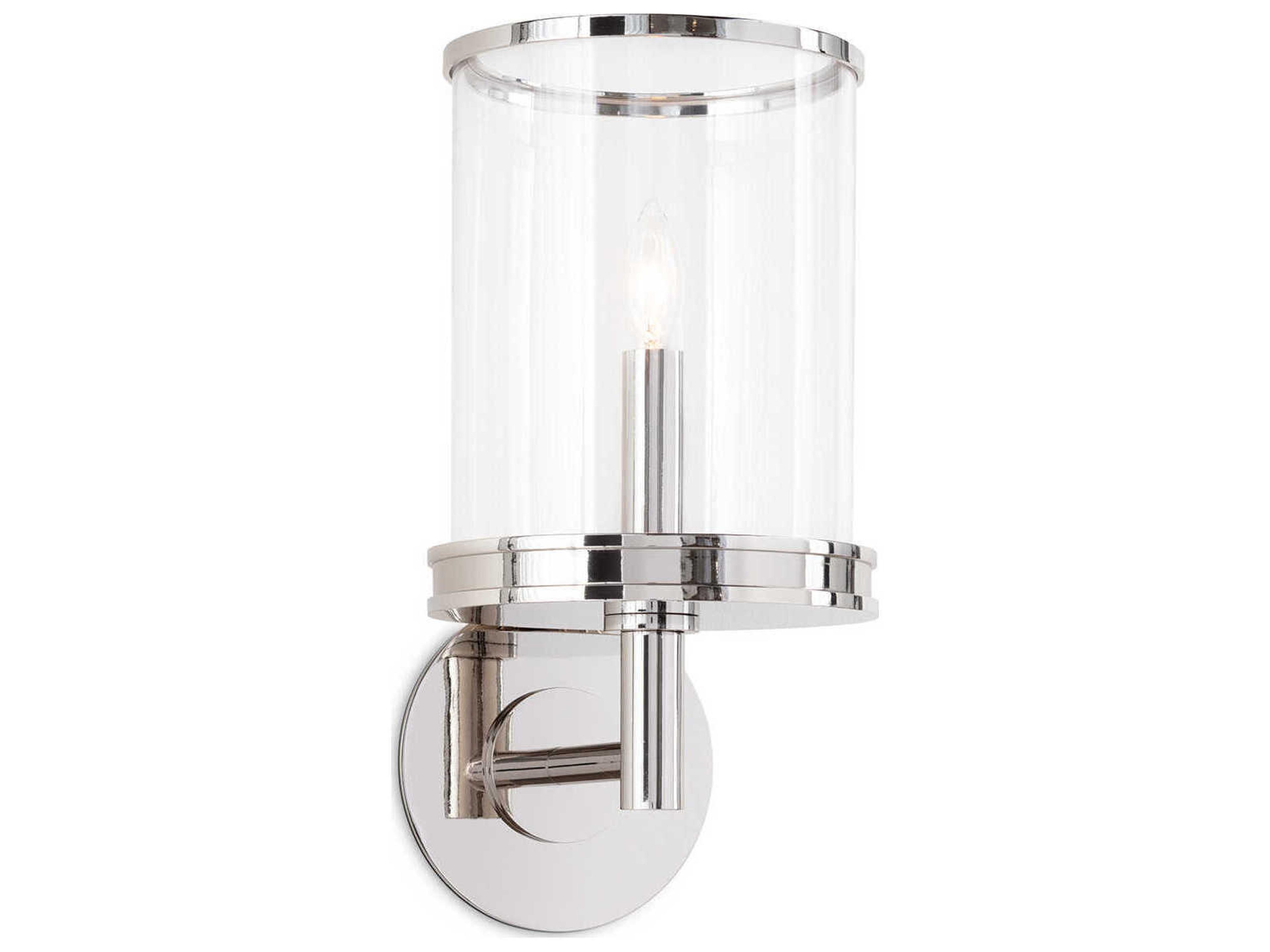 Adria 1-Light Polished Nickel Glass Wall Sconce