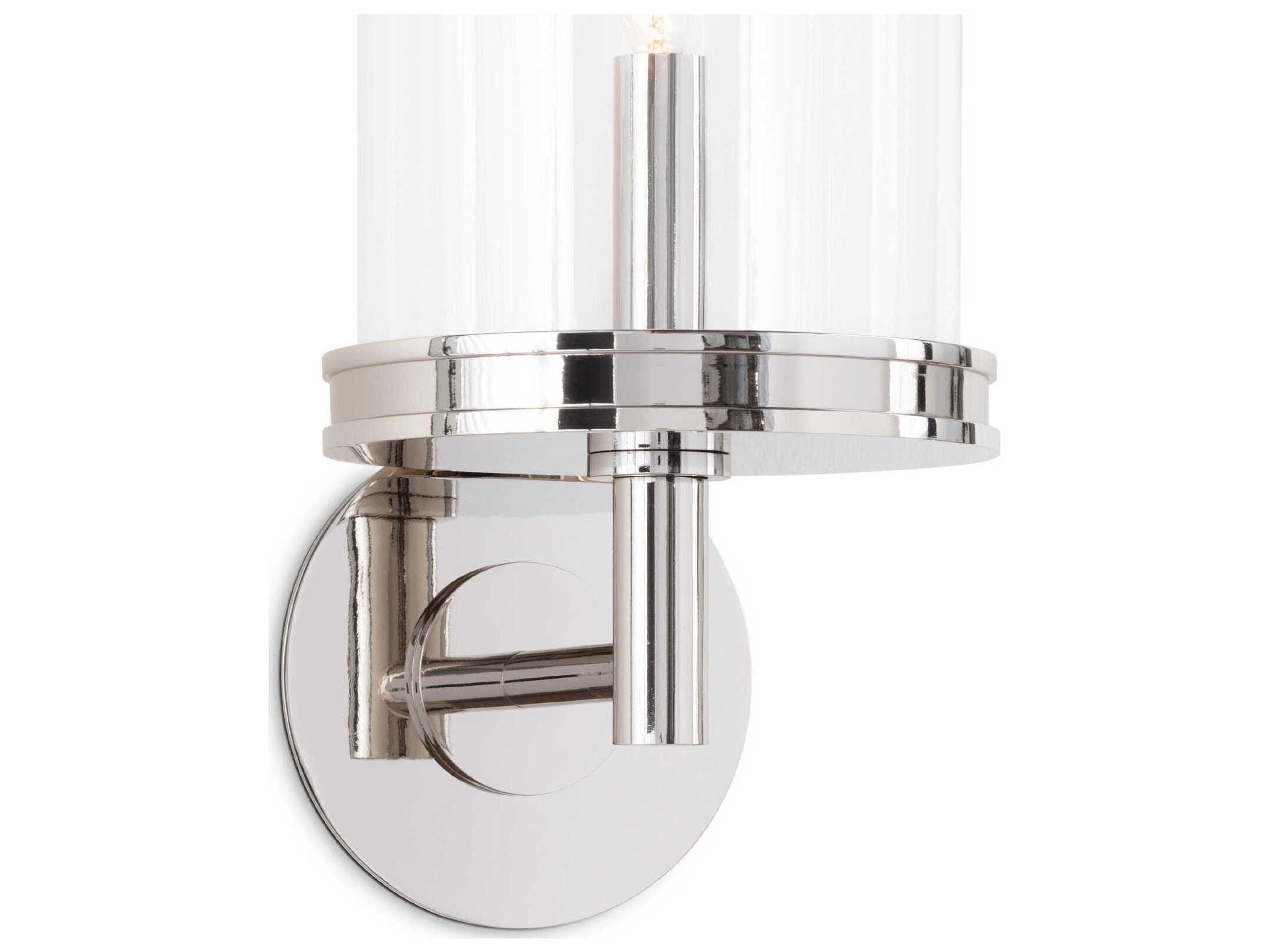 Regina Andrew Adria 1-Light Polished Nickel Glass Wall Sconce