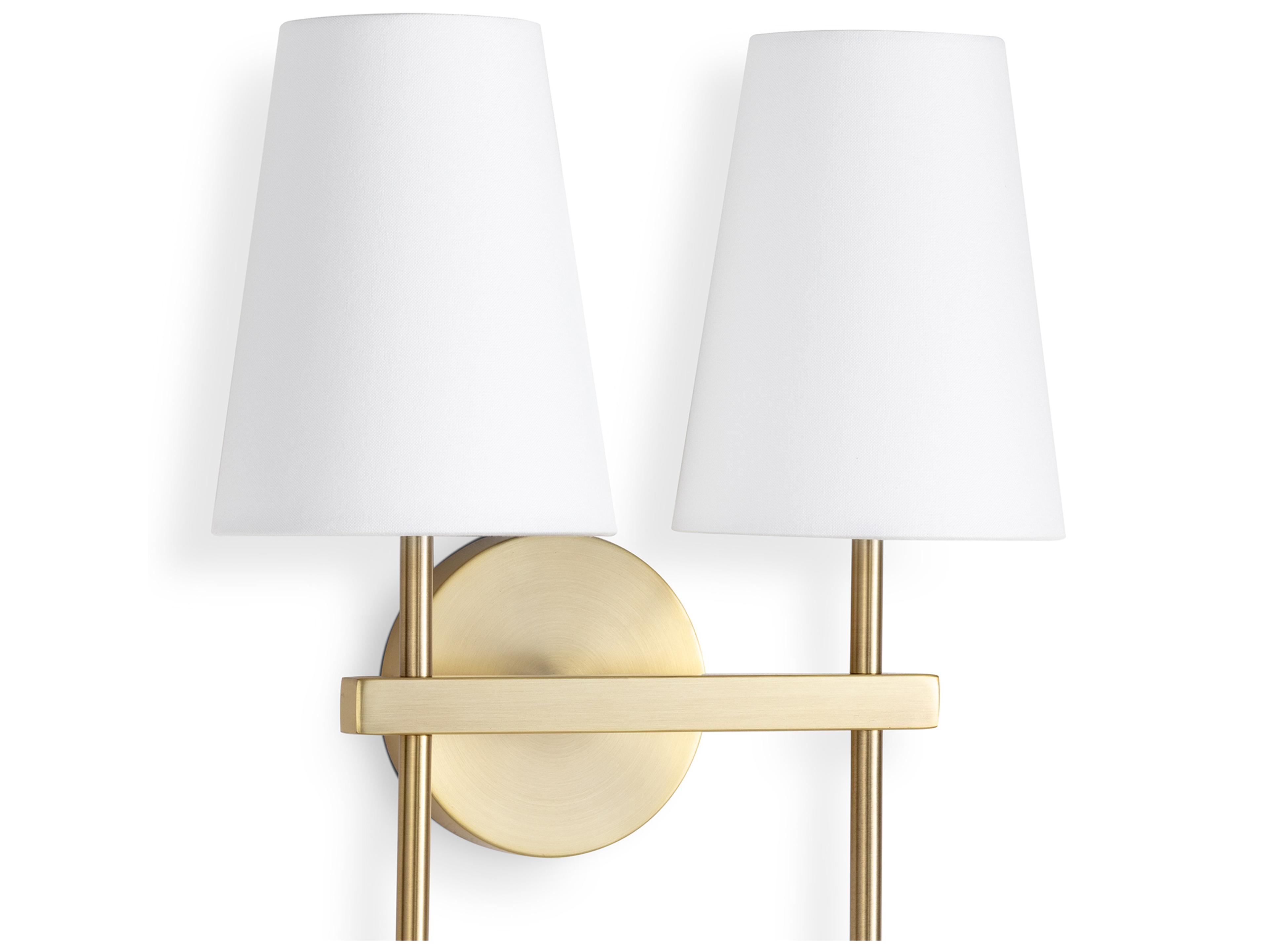 Regina Andrew Toni 2-Light Natural Brass Wall Sconce