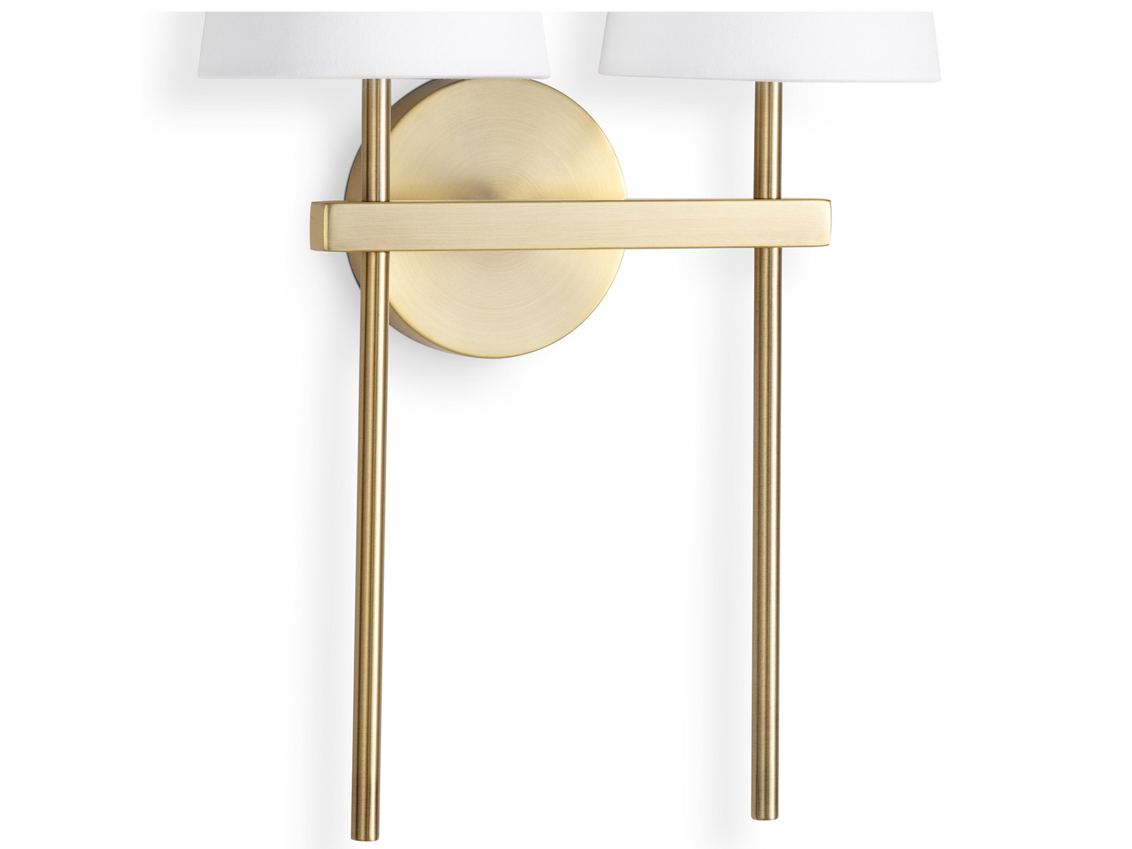 Regina Andrew Toni 2-Light Natural Brass Wall Sconce