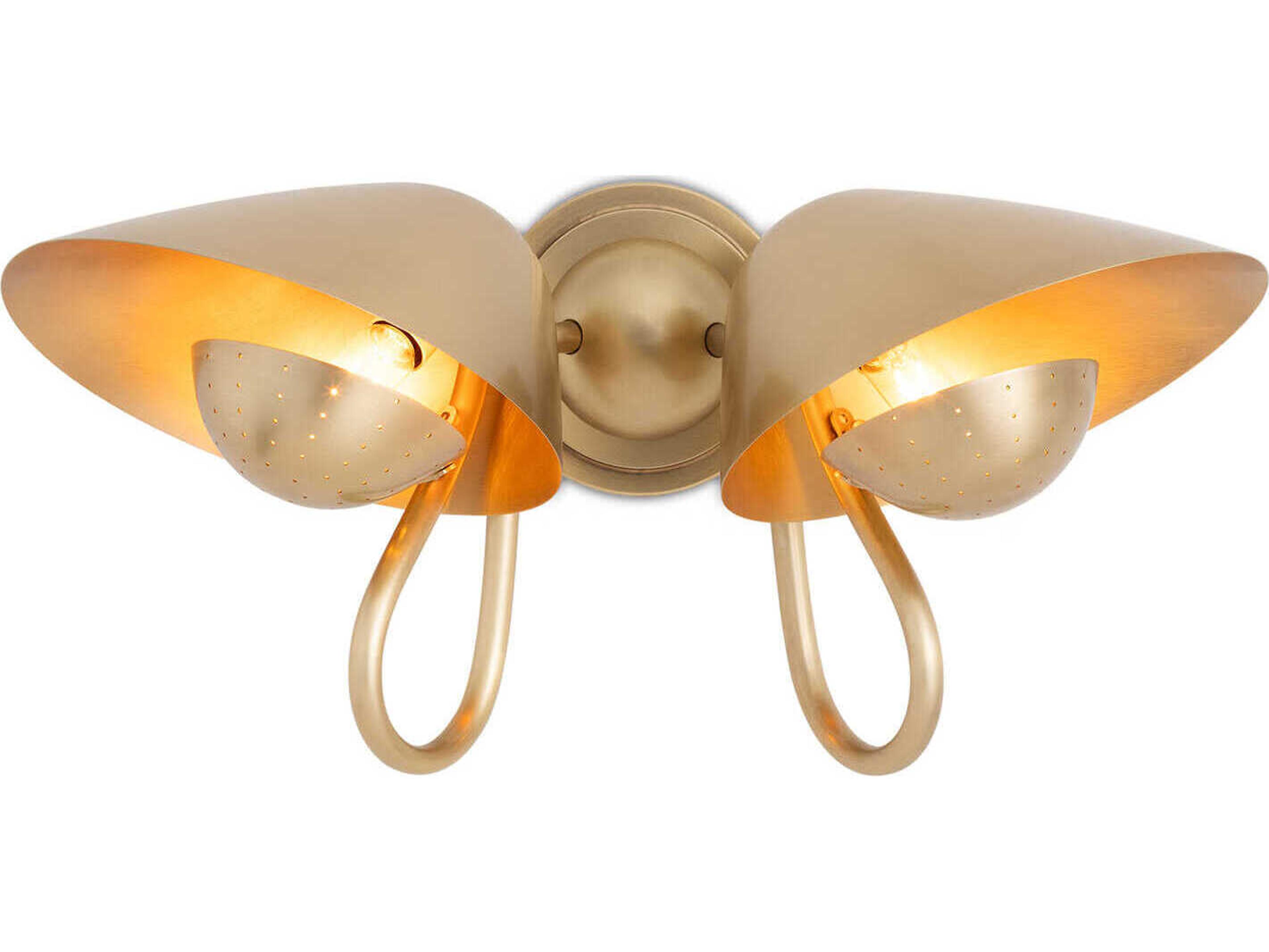 Regina Andrew Keaton 2-Light Natural Brass Wall Sconce
